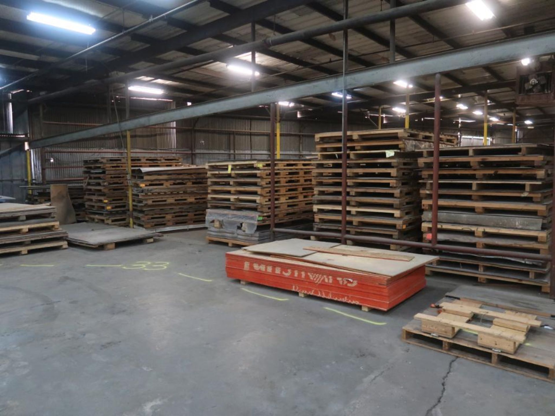 LOT: Assorted Laminate on (200+) Pallets, Steel Laminate Rack