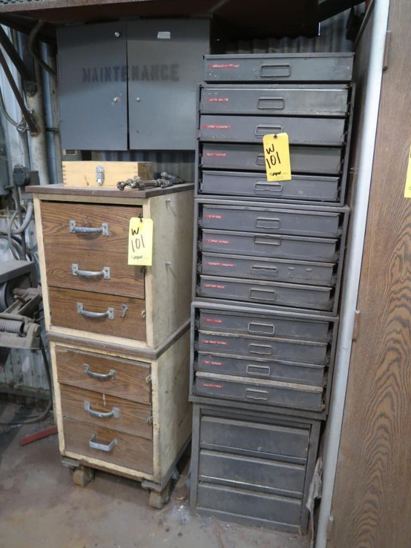 LOT: Balance of Room including 30 in. x 10 ft. Work Bench with Contents, (3) 2-Door Cabinets with - Image 4 of 8