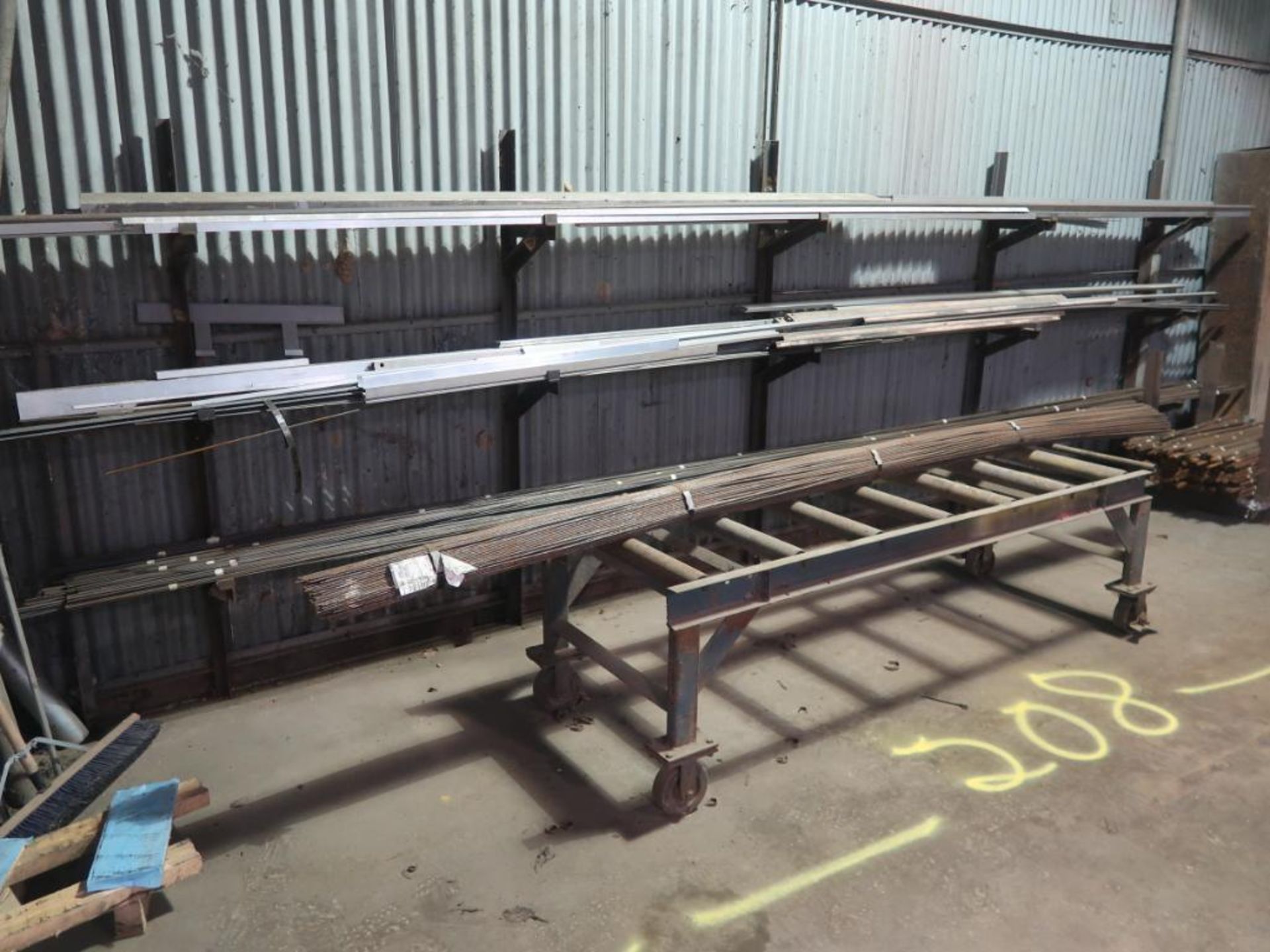 LOT: (1) Cantilever Rack with Aluminum Extrusions, (2) Steel Racks with Steel, Large Quantity - Image 3 of 5