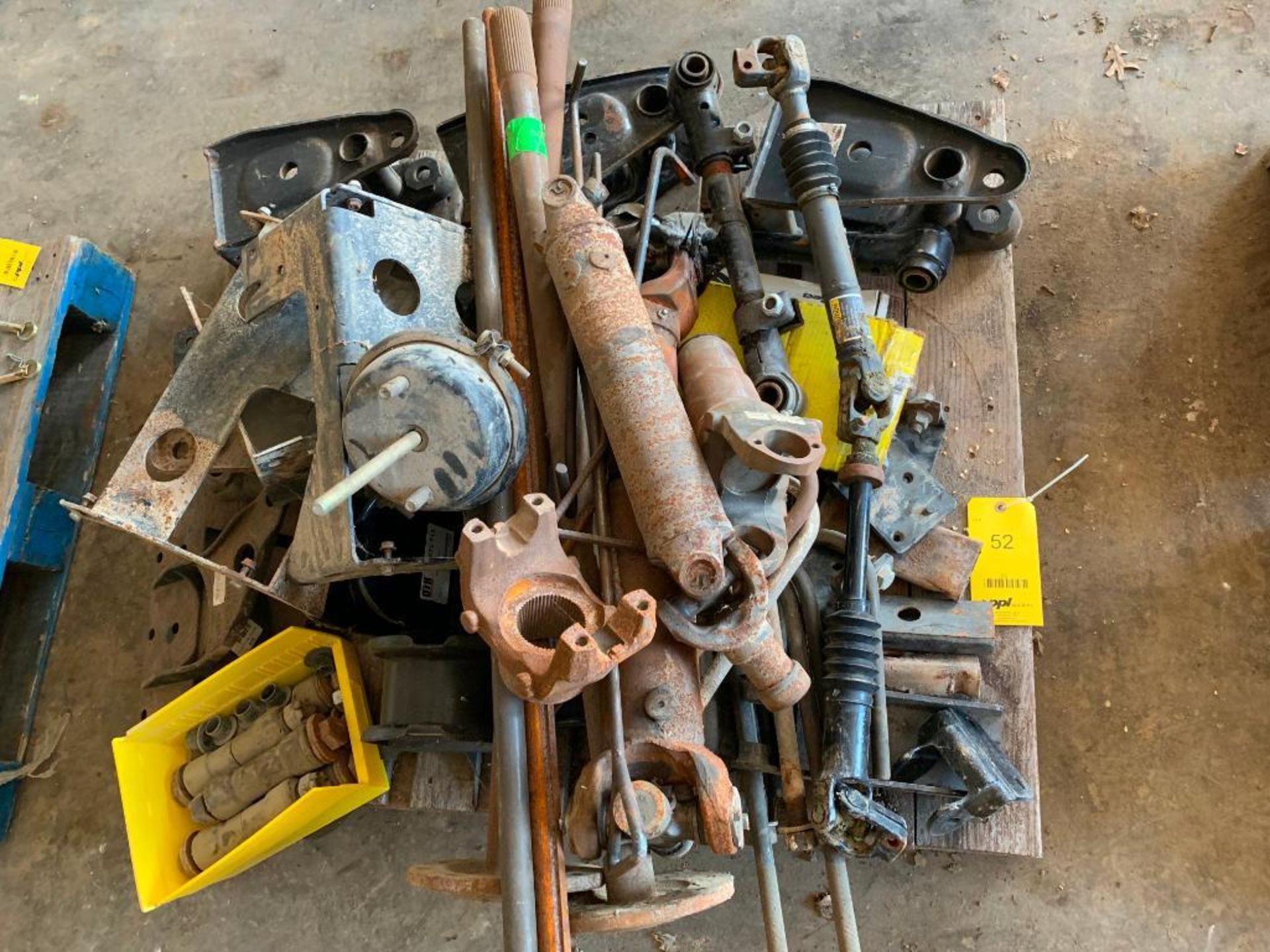 LOT: Rear Drive Shaft, Steering Shaft, Assorted Brackets