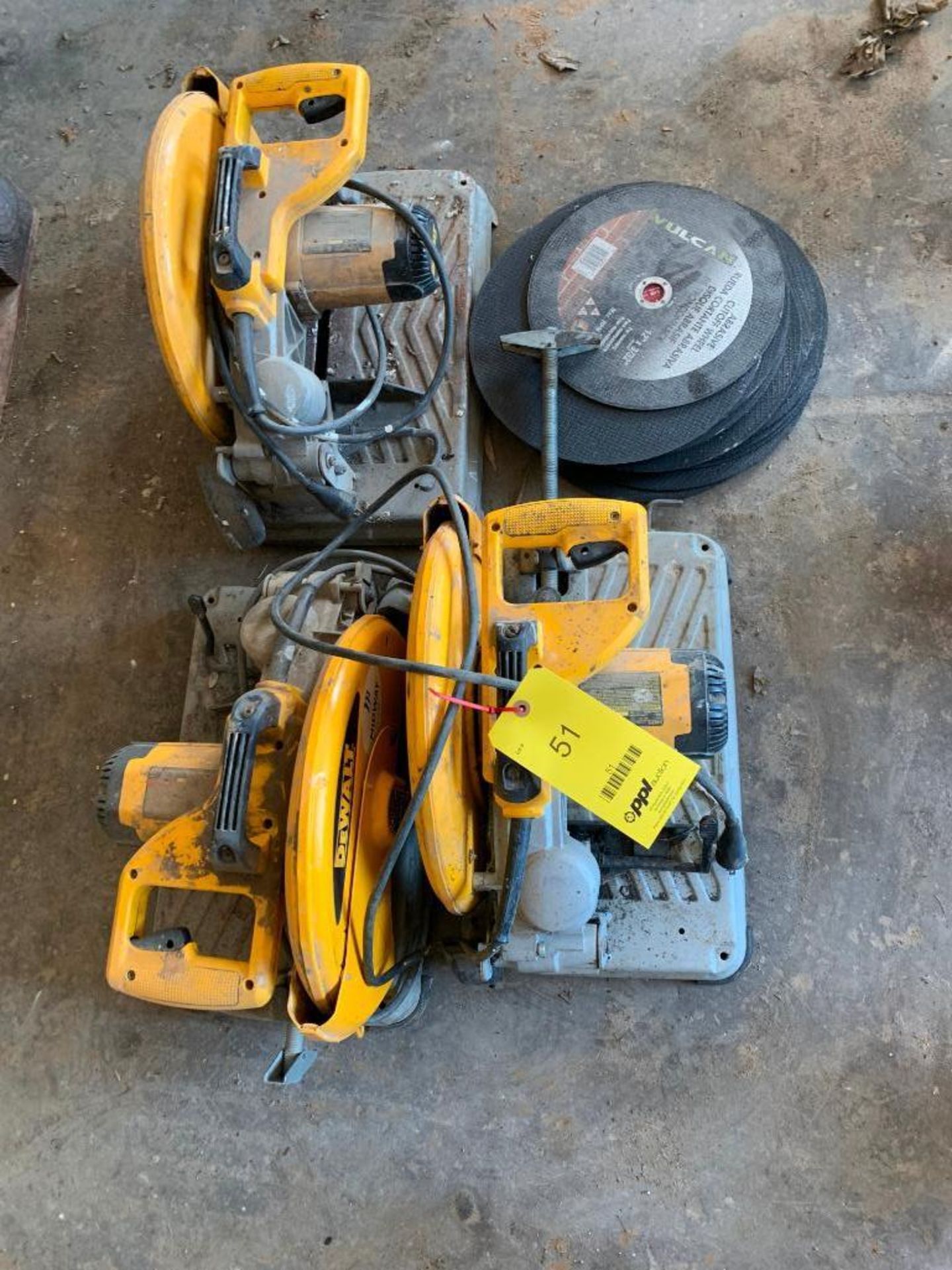 LOT: (3) Dewalt Cut-off Saws, Metal Cutting Blades