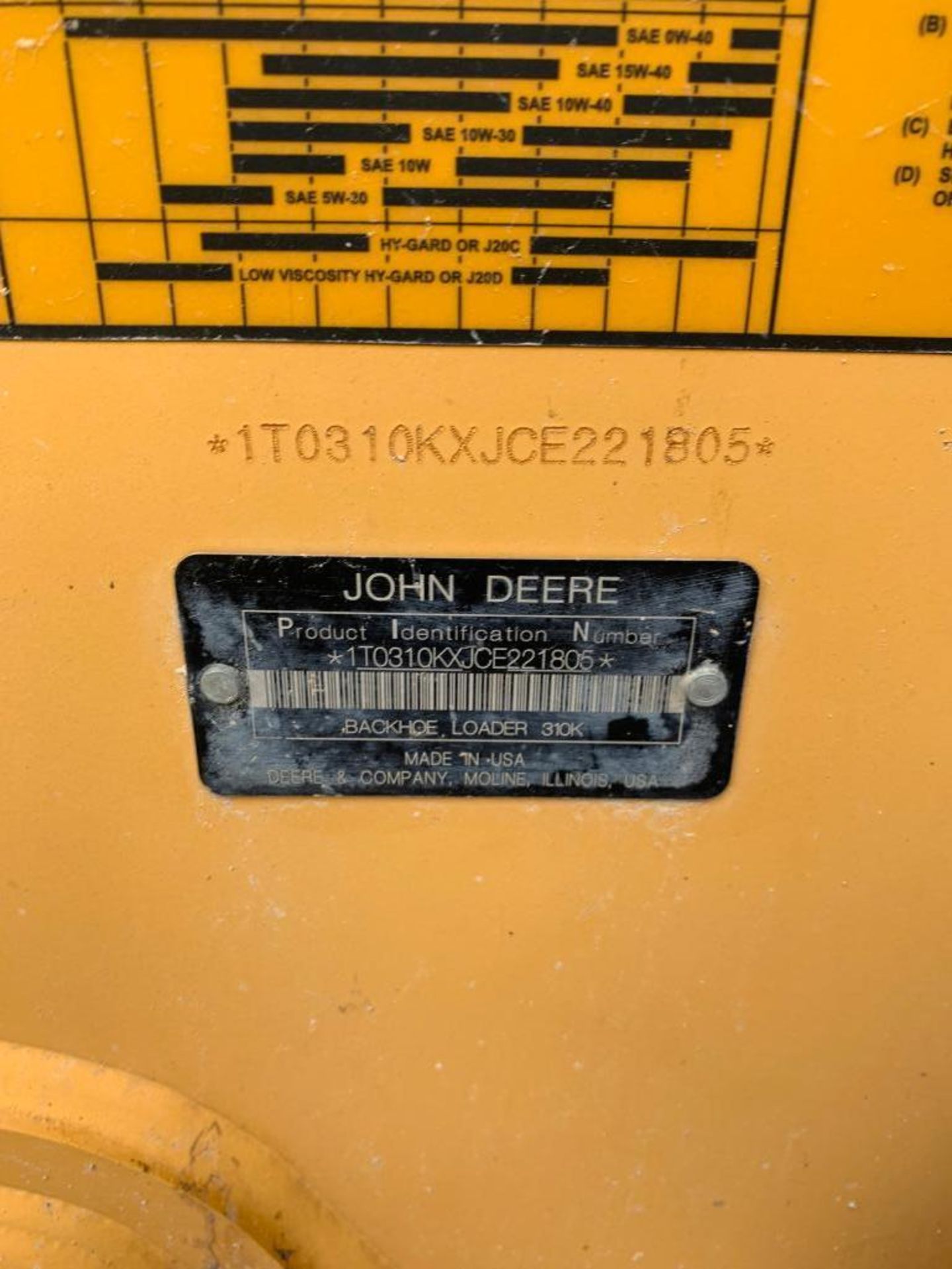 2013 John Deere 310K Backhoe, VIN 1T0310KXJCE221805, Open ROPS, Standard Hoe, 2176 hours - Image 4 of 4