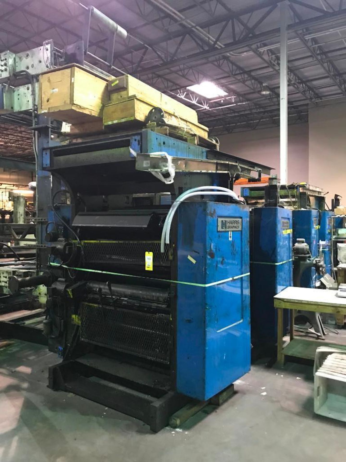 LOT: Spare Equipment for Harris M90 Press including (5) Print Stands, (2) Chill Stands, Ovens &