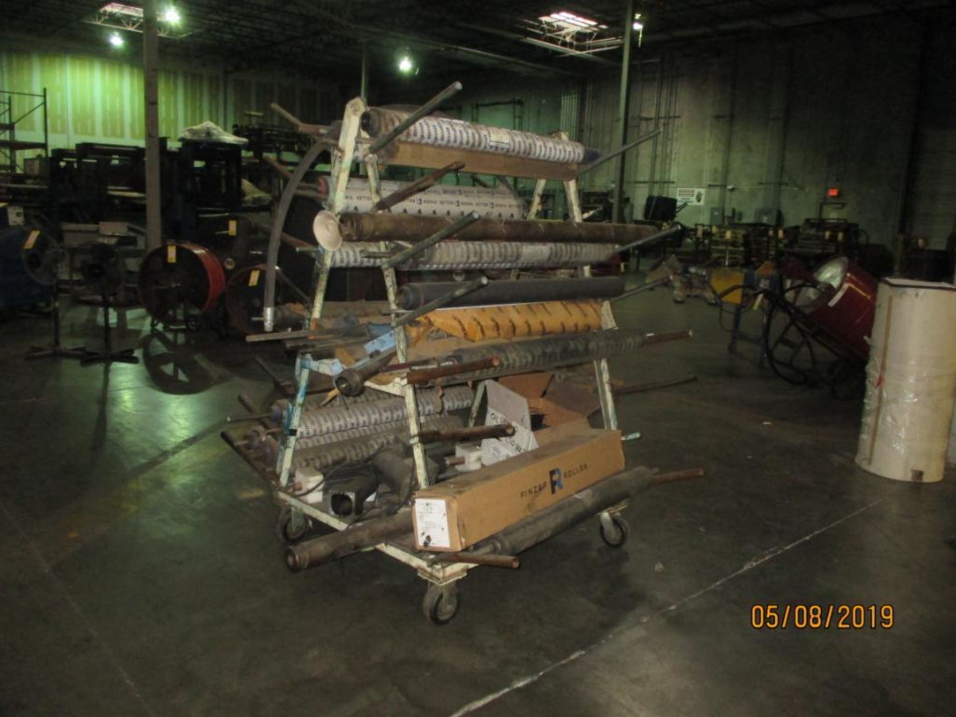 Rolling Steel Cart with Various Printing Press Rollers - Image 4 of 4