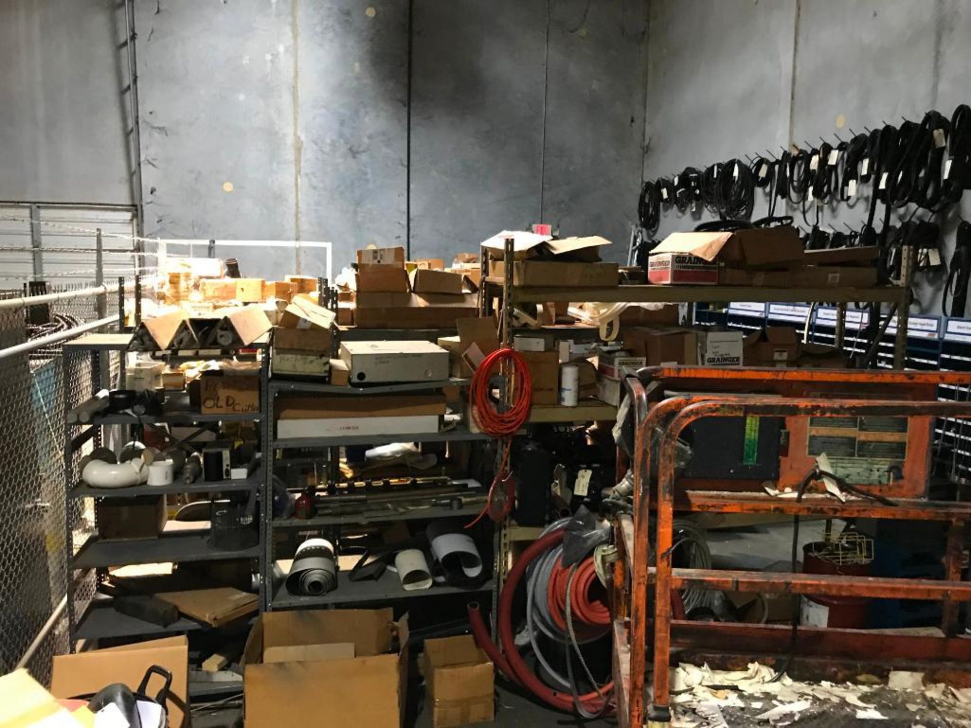 LOT: Tool Crib including Assorted Shelving, Flammable Storage Cabinets, V-Belts, Allen Bradley - Image 5 of 6