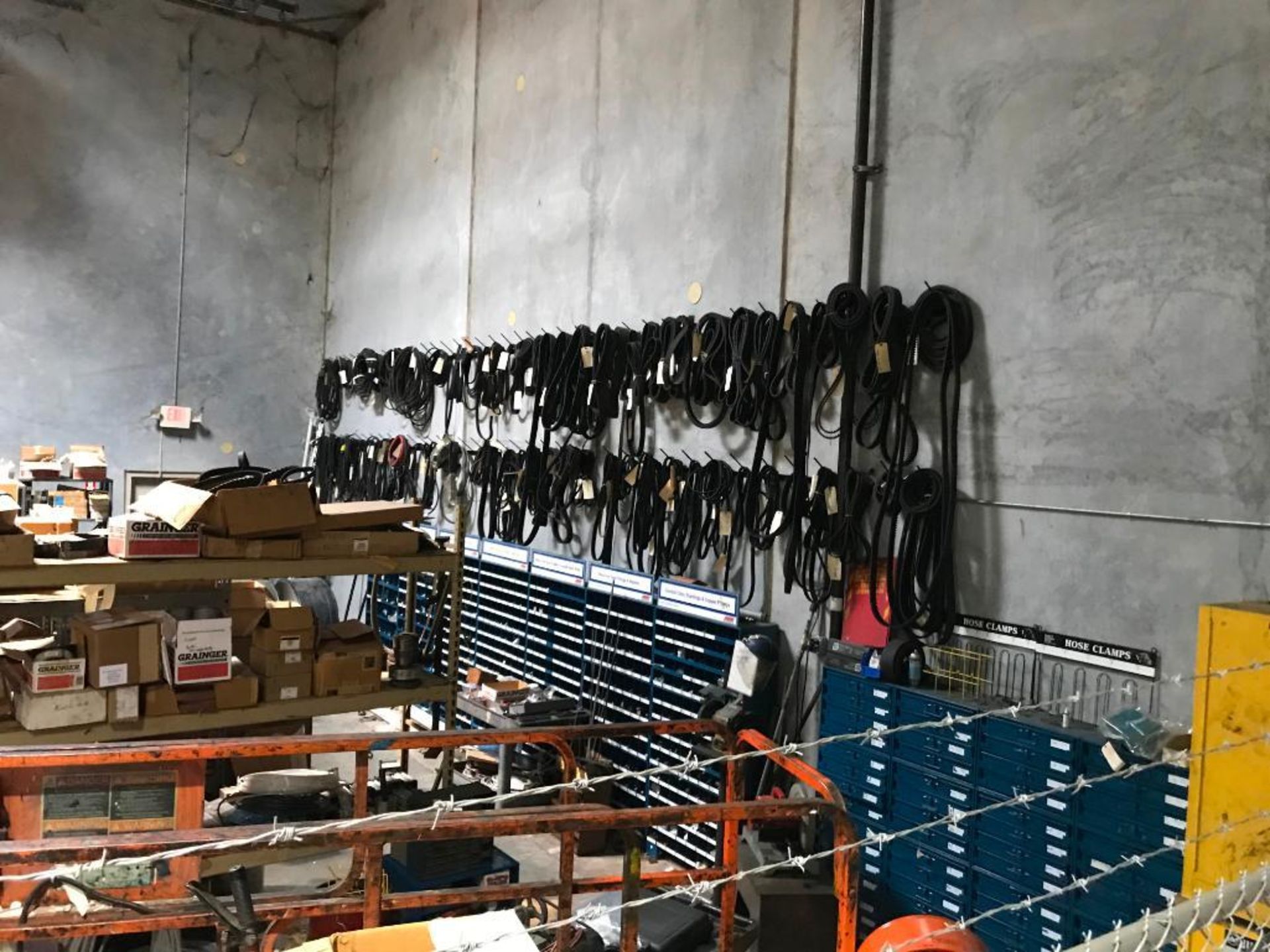 LOT: Tool Crib including Assorted Shelving, Flammable Storage Cabinets, V-Belts, Allen Bradley - Image 6 of 6