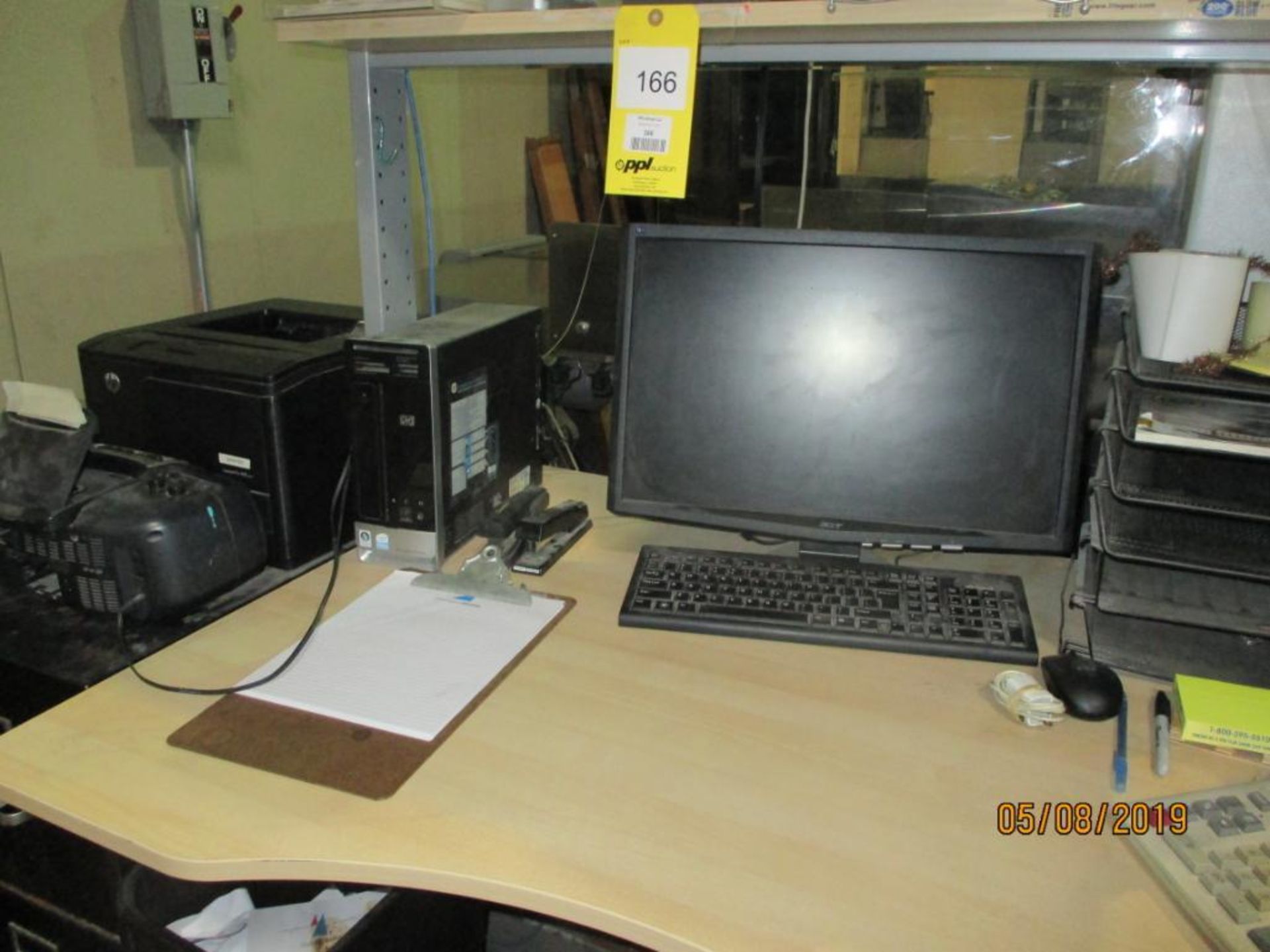 LOT: Desk, Chairs, File Cabinet, HP Pavilion Slimline PC with Monitor, Zebra ZP505 Printer, Zebra - Image 3 of 3