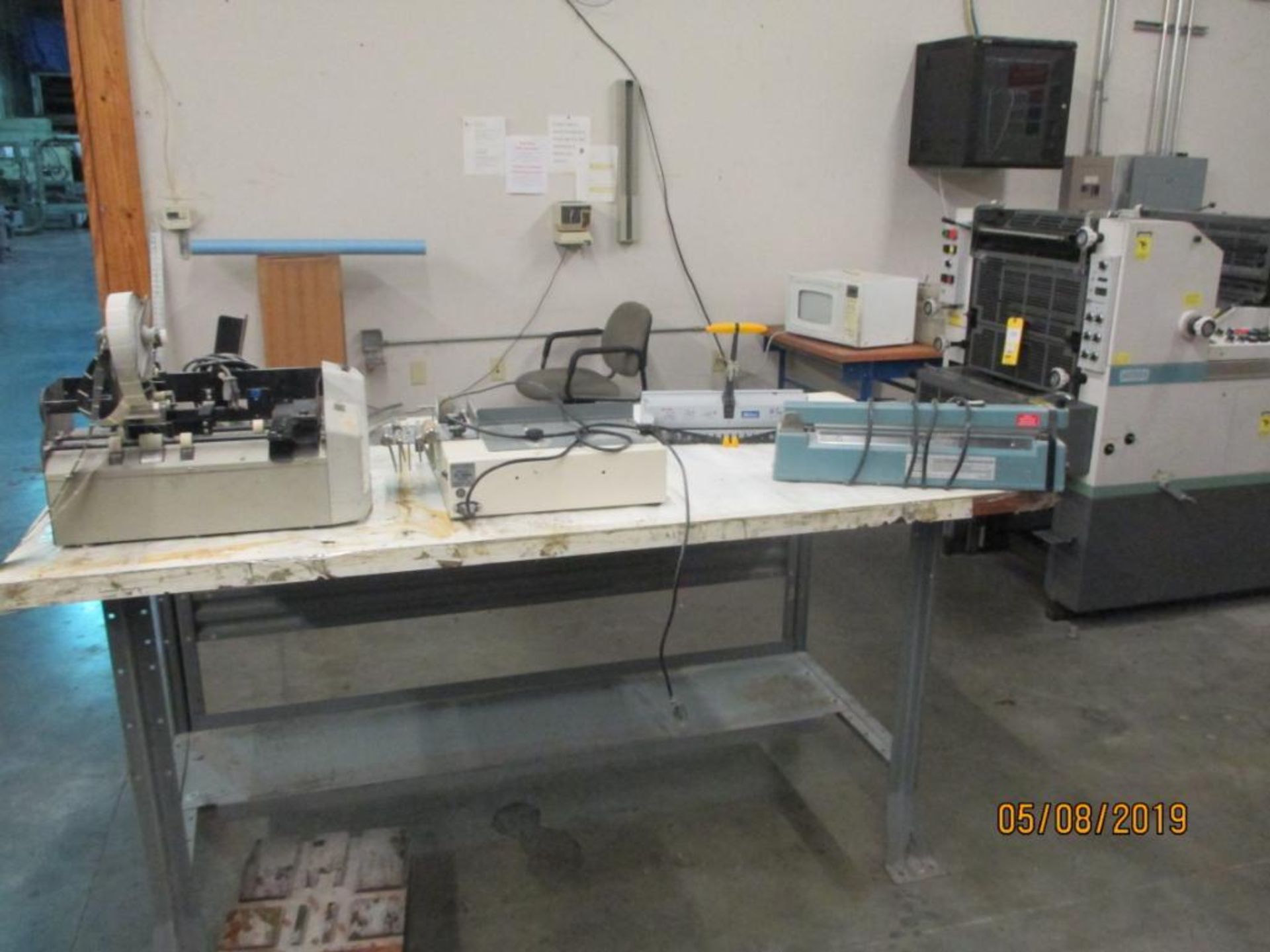 LOT: Assorted Equipment including Ibico Wire Binder, Martin Yale EX5100 Express Tabber,