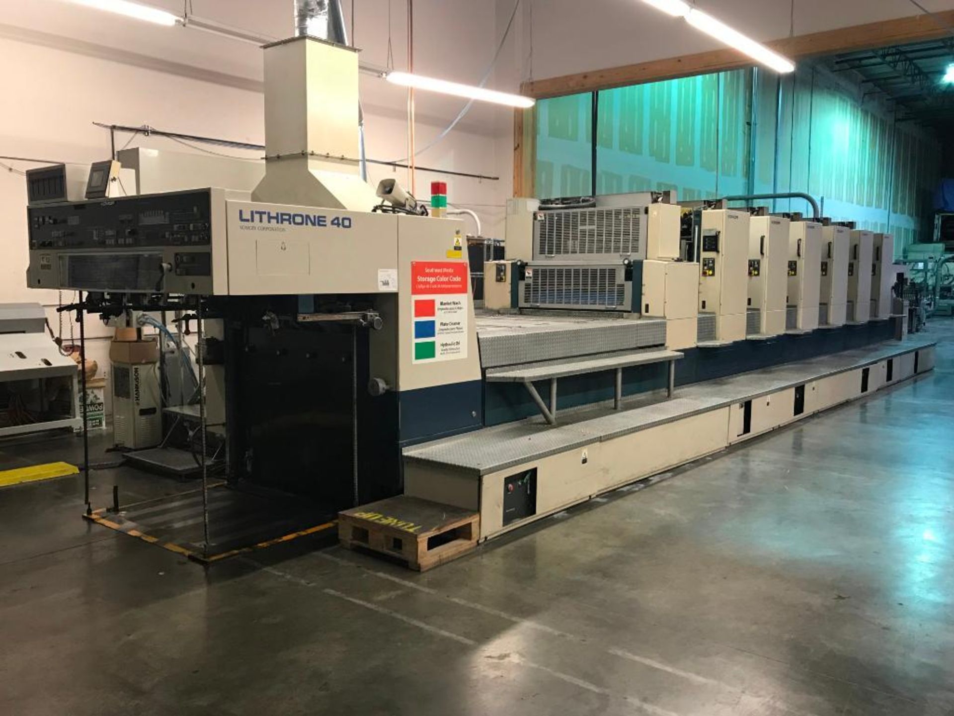 Komori Lithrone L640C 40 in. 6-Color Offset Press with Coater, S/N 2063 (2000), with FAPC Auto Plate