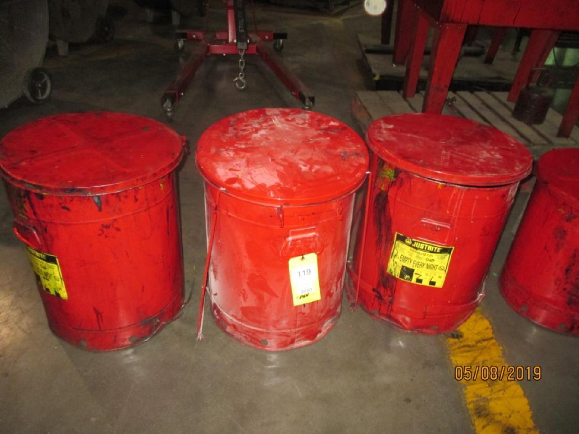 LOT: (3) Justrite 21 Gallon Oily Waste Cans