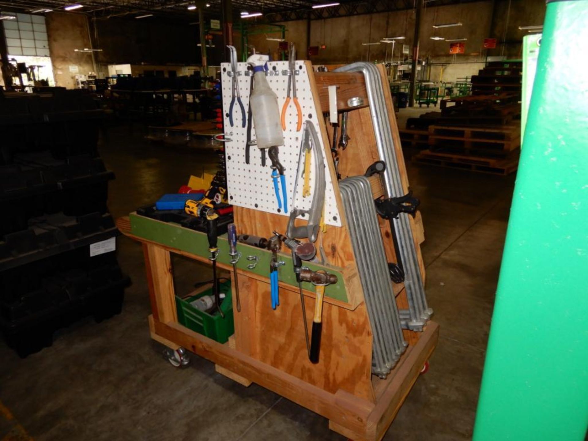 LOT: Portable Wooden Tool Cart, with Assorted Tools and Contents - Image 3 of 3