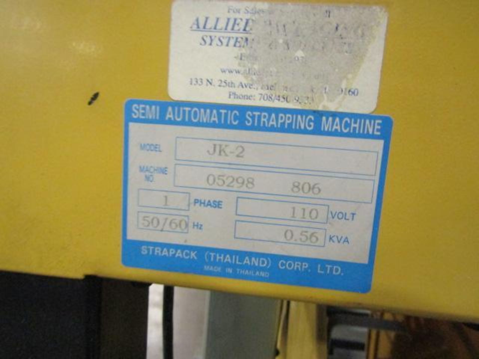 Strapack Corp Strapping Machine Model JK2, S/N 05298-806 - Image 2 of 2