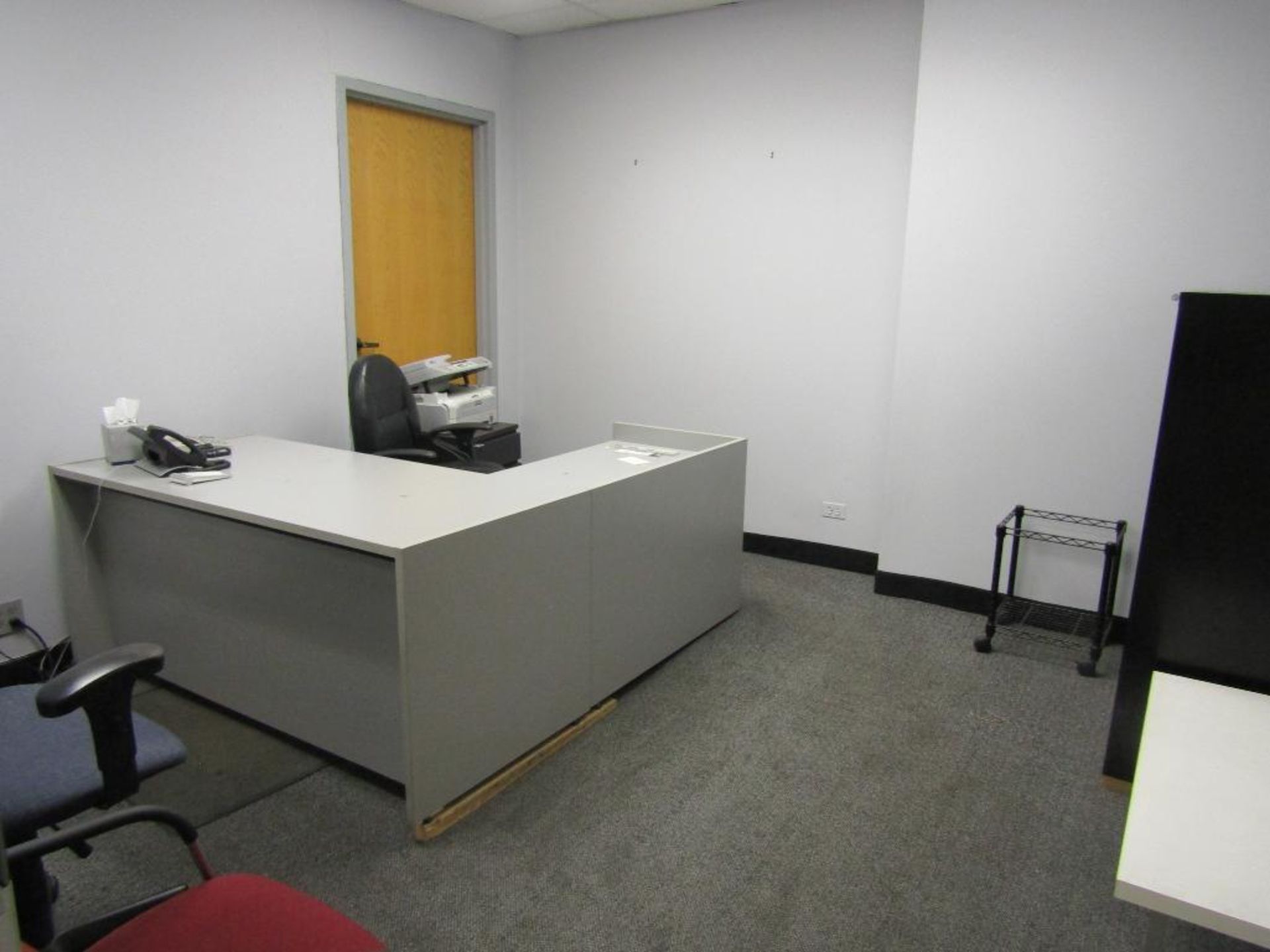Office Desk, Chair, File Cabinets