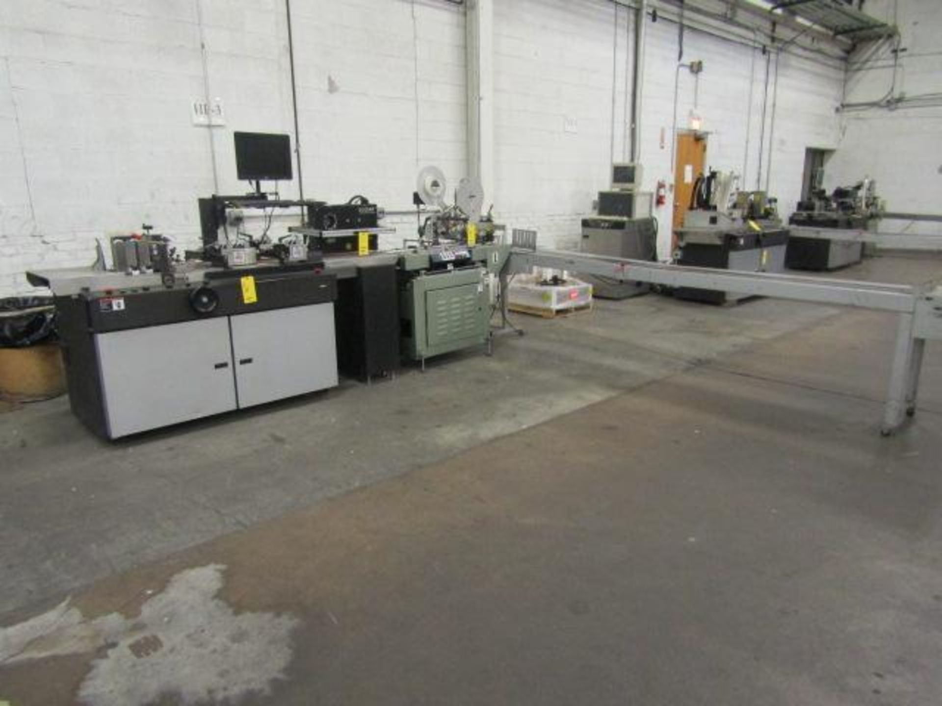 Cheshire Ink Jet Base Model 98700-82, S/N 43145, (3) MCS Array Print Heads, (1) Cogent