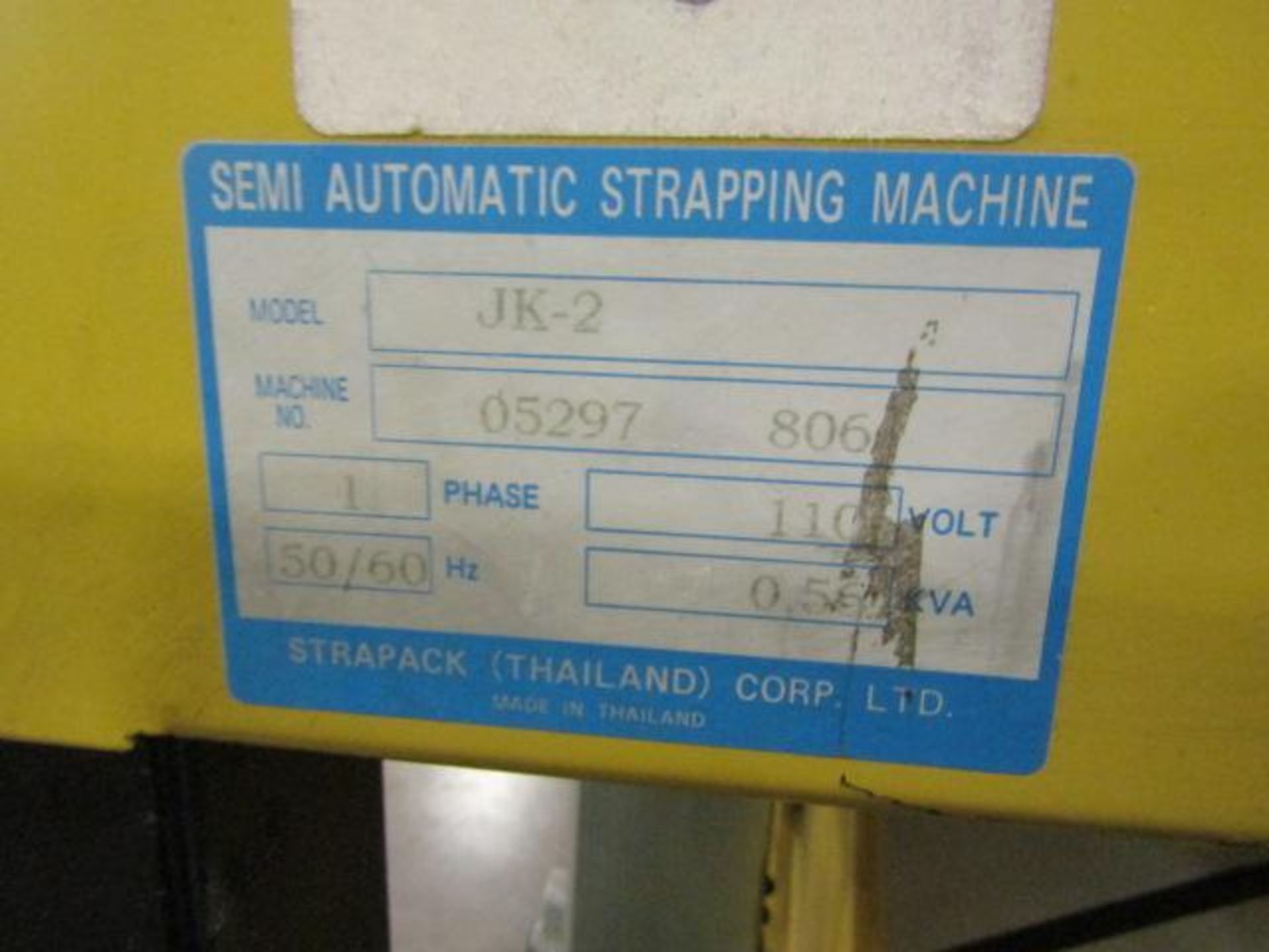 Strapack Corp Strapping Machine Model JK2, S/N 05297-806 - Image 2 of 2