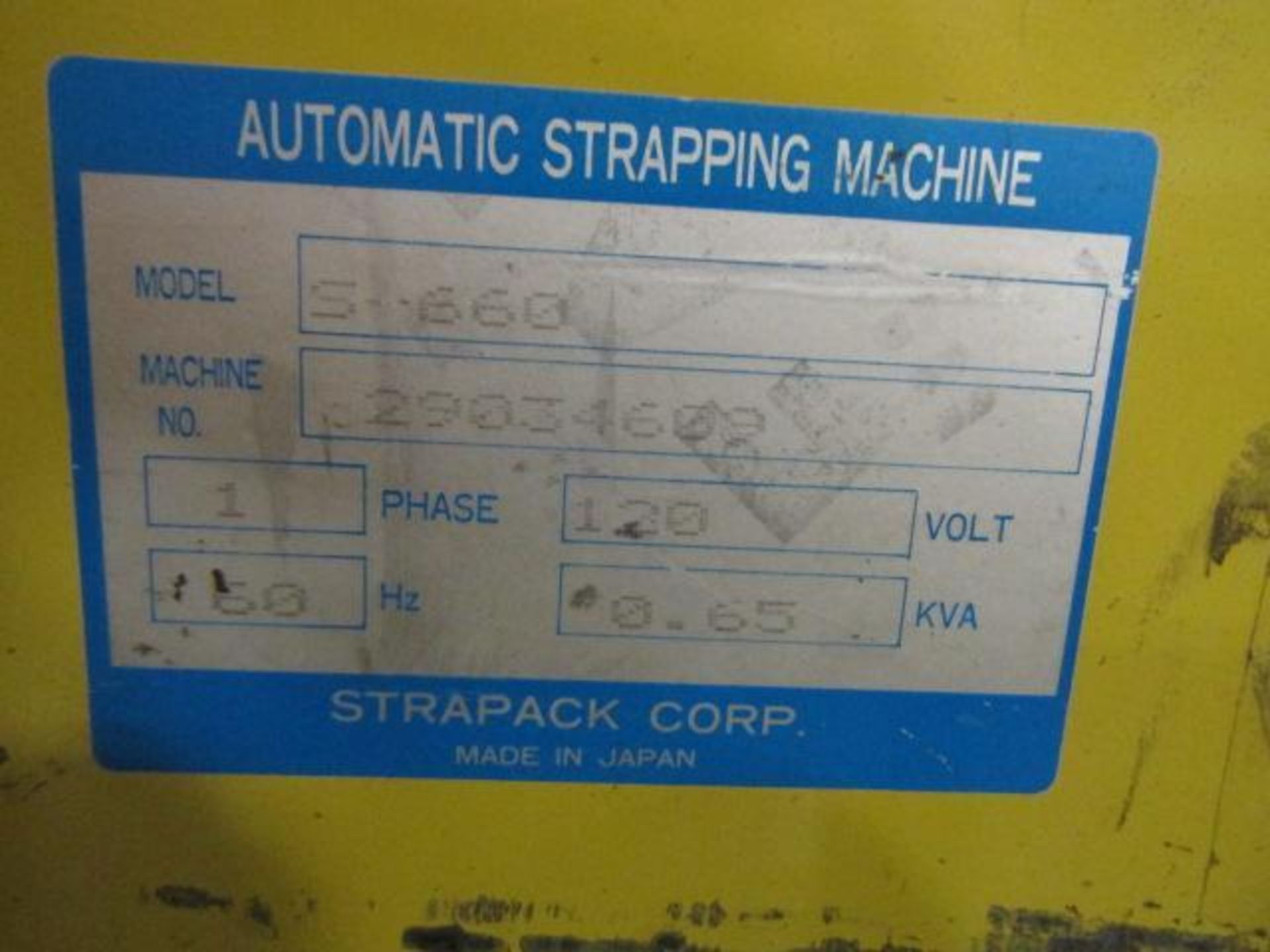 Strapack Corp Strapping Machine Model S-660, S/N 29034609 - Image 2 of 2