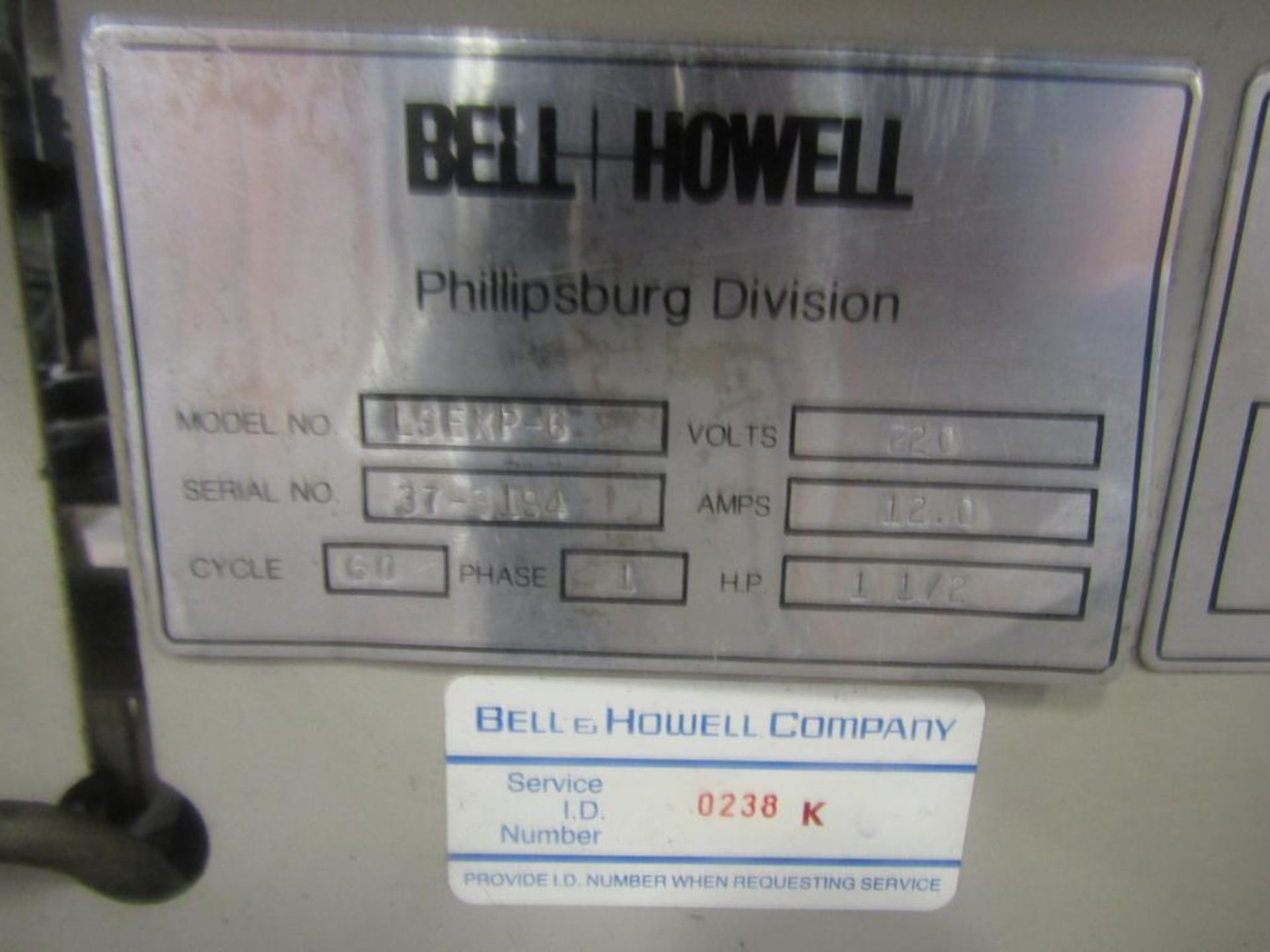 Bell and Howell 6 Station Envelope Inserter Model LSEXP-6, S/N 37-3194(#1) - Image 4 of 4