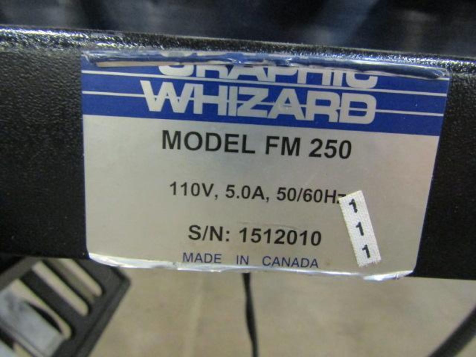 Graphic Wizard Air Feed Paper Folder Model FM250, S/N 1512010 - Image 3 of 3