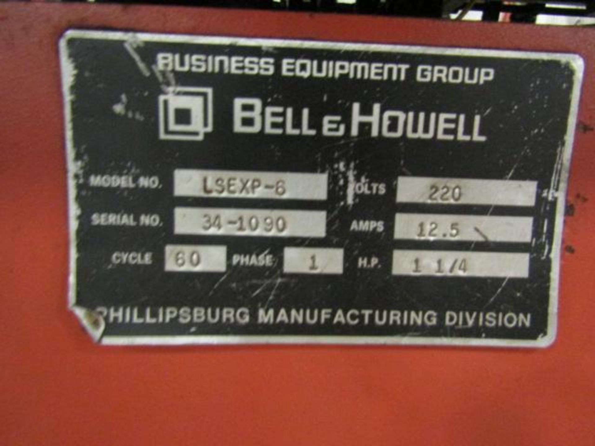 Bell and Howell 6 Station Envelope Inserter Model LSEXP-6, S/N 34-1090 (#6) - Image 4 of 4