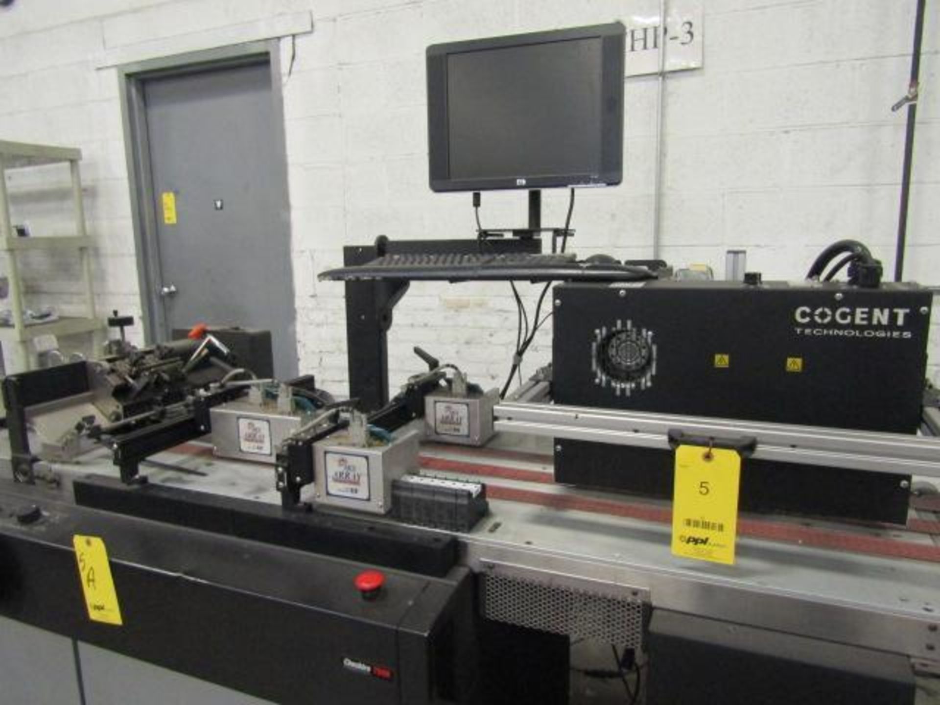 Cheshire Ink Jet Base Model 98700-82, S/N 43145, (3) MCS Array Print Heads, (1) Cogent - Image 2 of 4