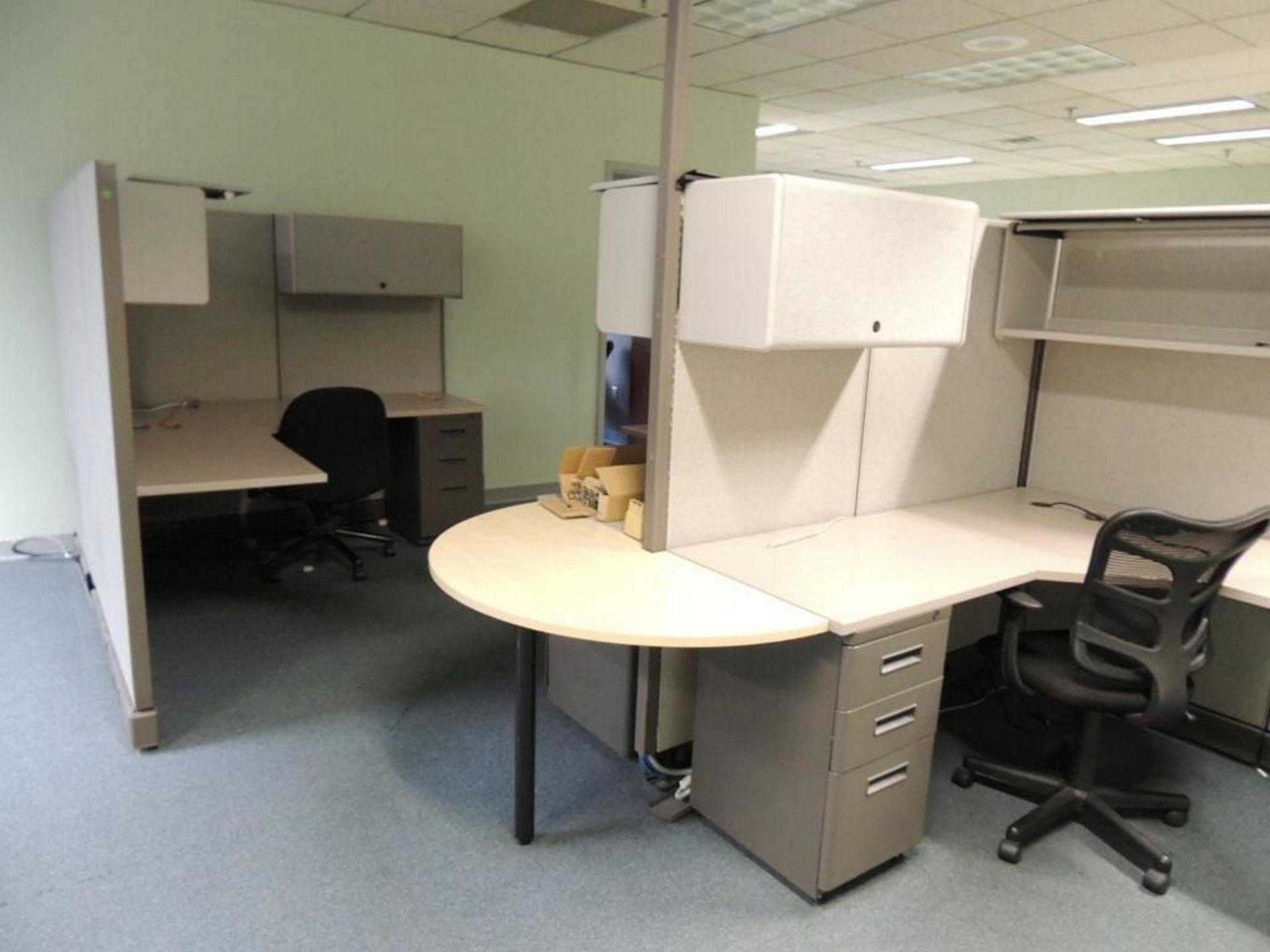 LOT: (2) 4 Person Cubicle and (1) Single Person Cubicle, (11) File Cabinets, (2) Book Racks, Office - Image 3 of 7