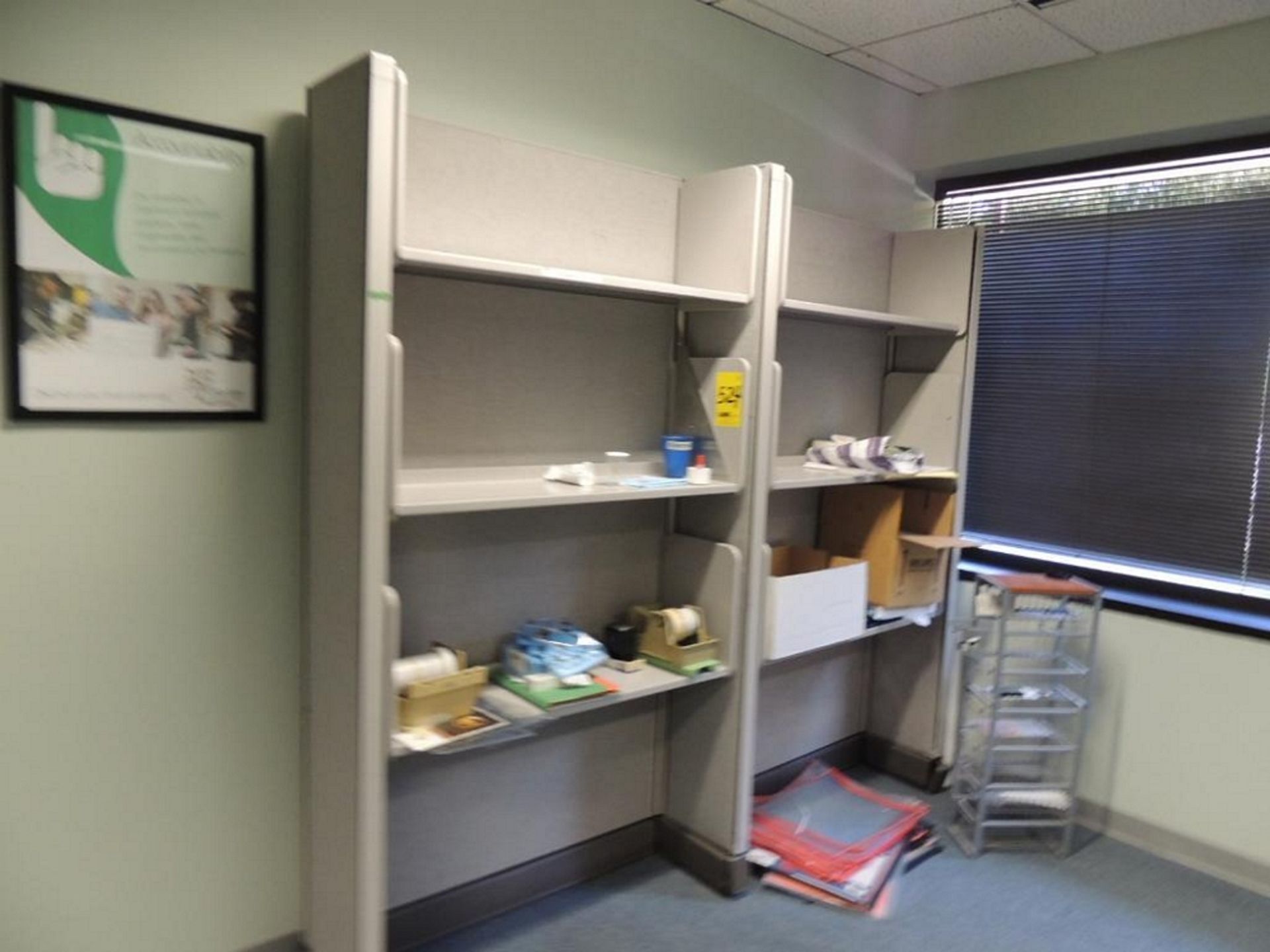 LOT: (2) 4 Person Cubicle and (1) Single Person Cubicle, (11) File Cabinets, (2) Book Racks, Office - Image 7 of 7