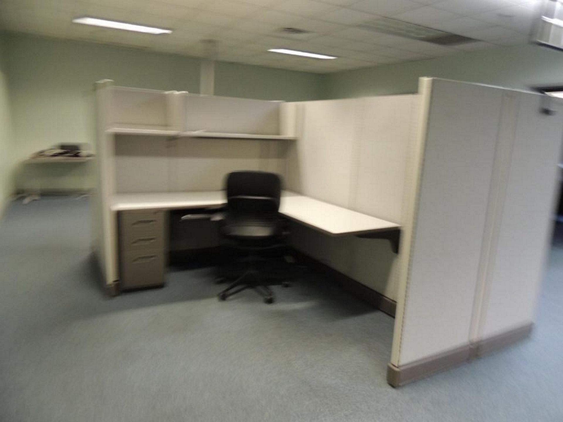 LOT: (2) 4 Person Cubicle and (1) Single Person Cubicle, (11) File Cabinets, (2) Book Racks, Office - Image 4 of 7