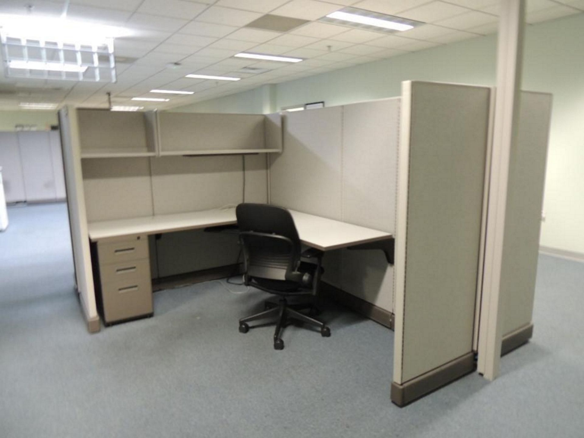 LOT: (2) 4 Person Cubicle and (1) Single Person Cubicle, (11) File Cabinets, (2) Book Racks, Office - Image 6 of 7