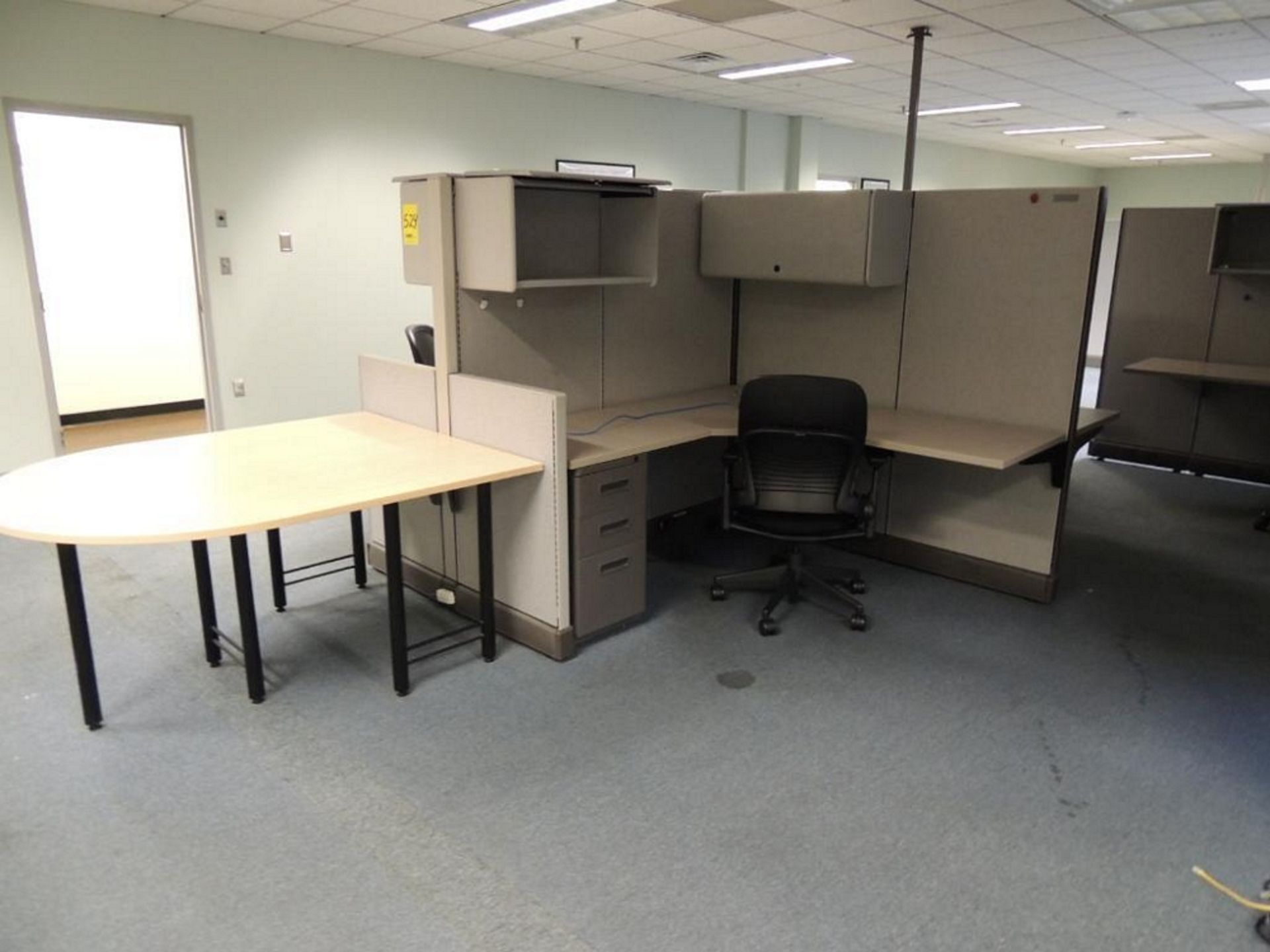 LOT: (2) 4 Person Cubicle and (1) Single Person Cubicle, (11) File Cabinets, (2) Book Racks, Office