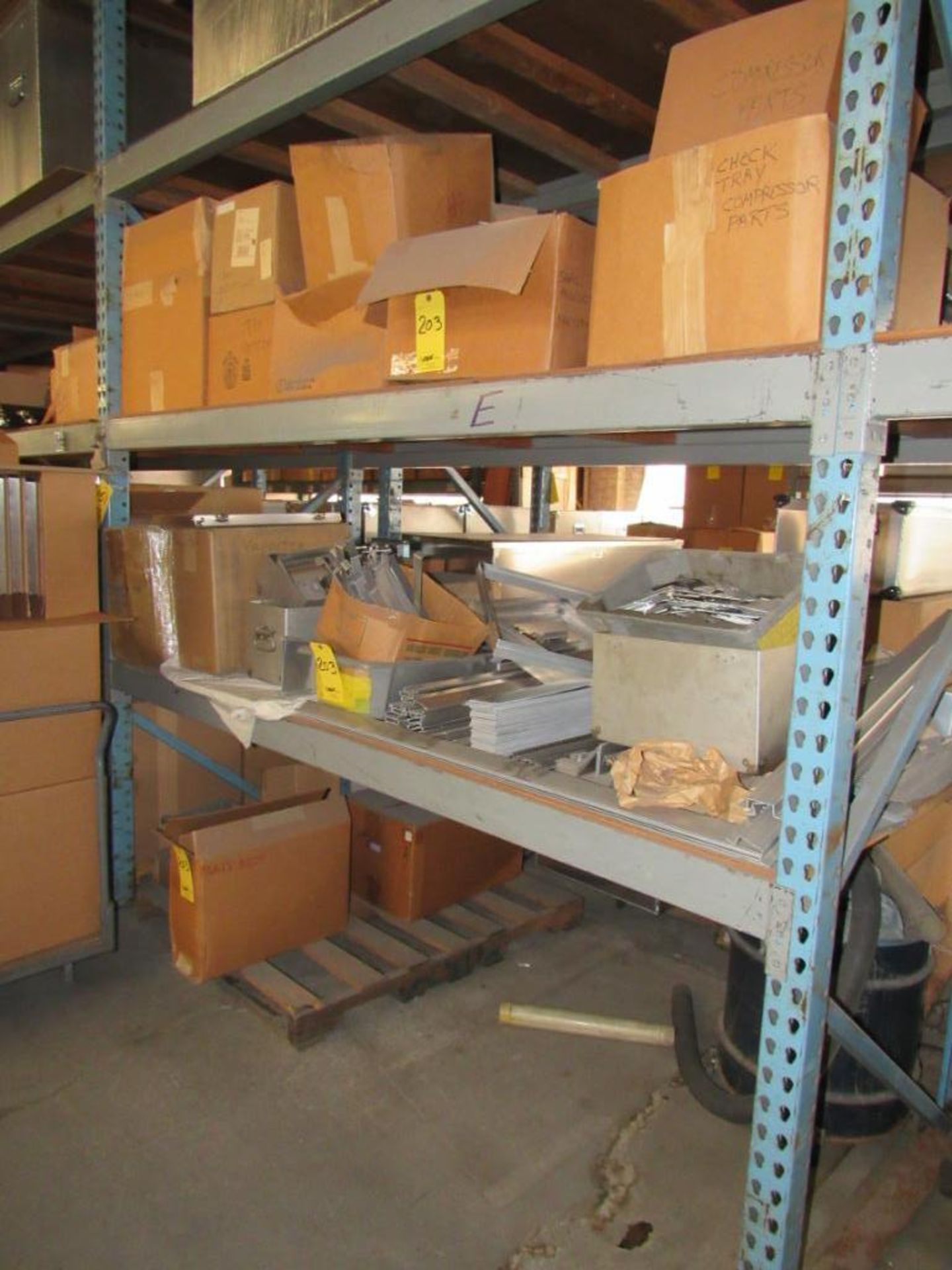 LOT: Assorted Case Parts (on pallet rack Lot #151-sections E, F & G and on one cart) (no cart)