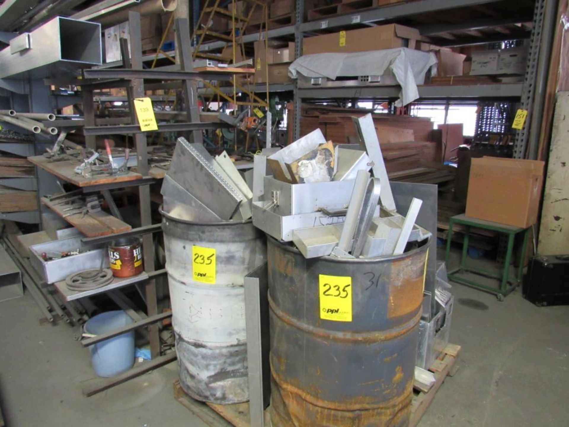 LOT: Assorted Scrap Aluminum in (2) Barrels on Skid