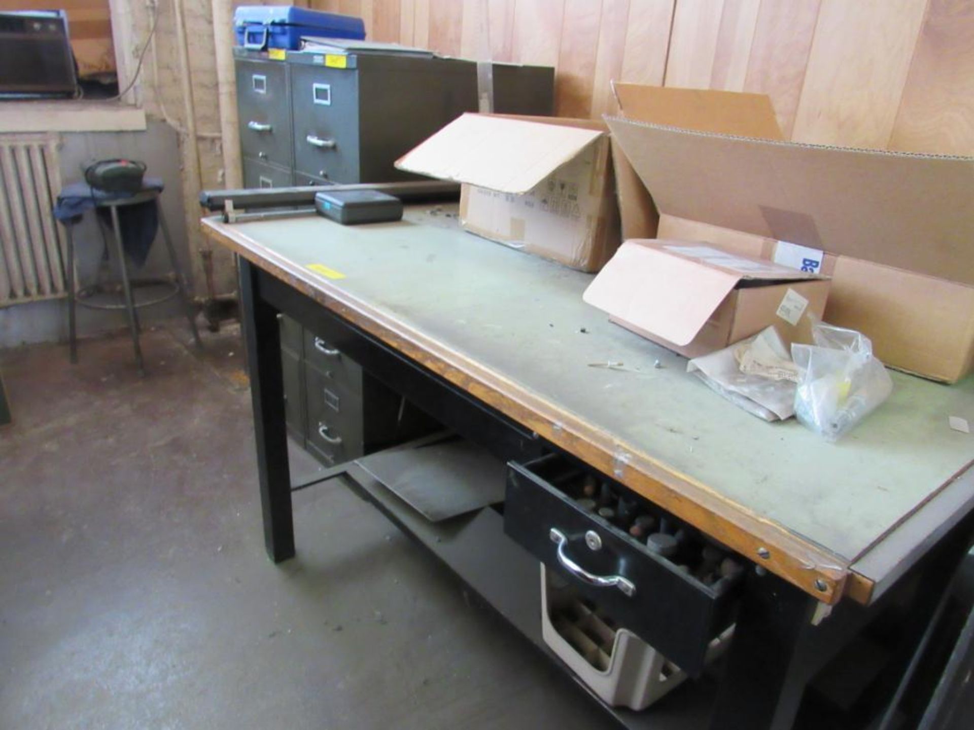 LOT: Contents of Foremans Office including (2) Desks, (3) 4-Drawer File Cabinets, (1) Multi-Drawer C - Image 3 of 3