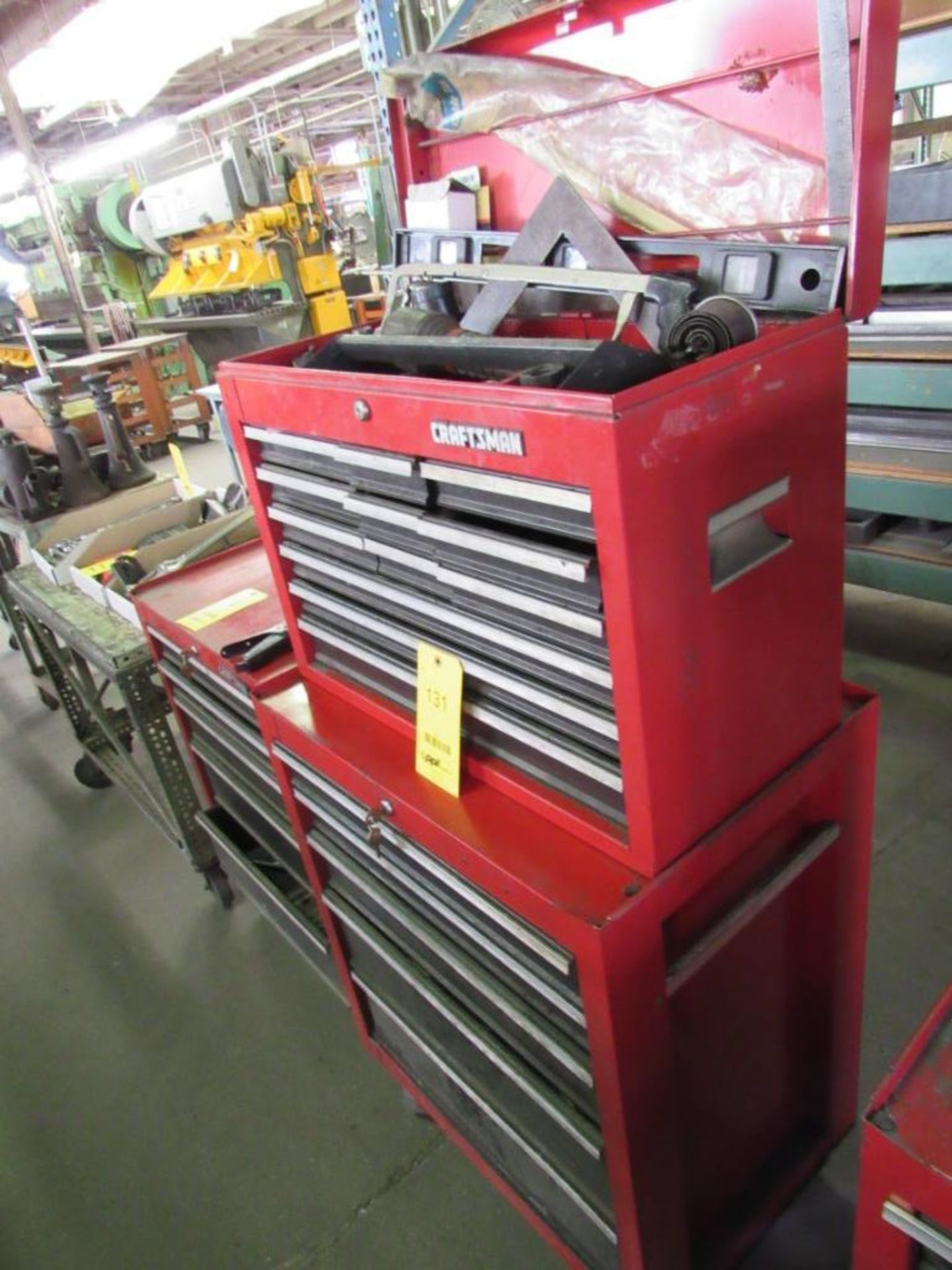 LOT: Craftsman 12-Drawer Tool Box & 5-Drawer Tool Cart, with Contents