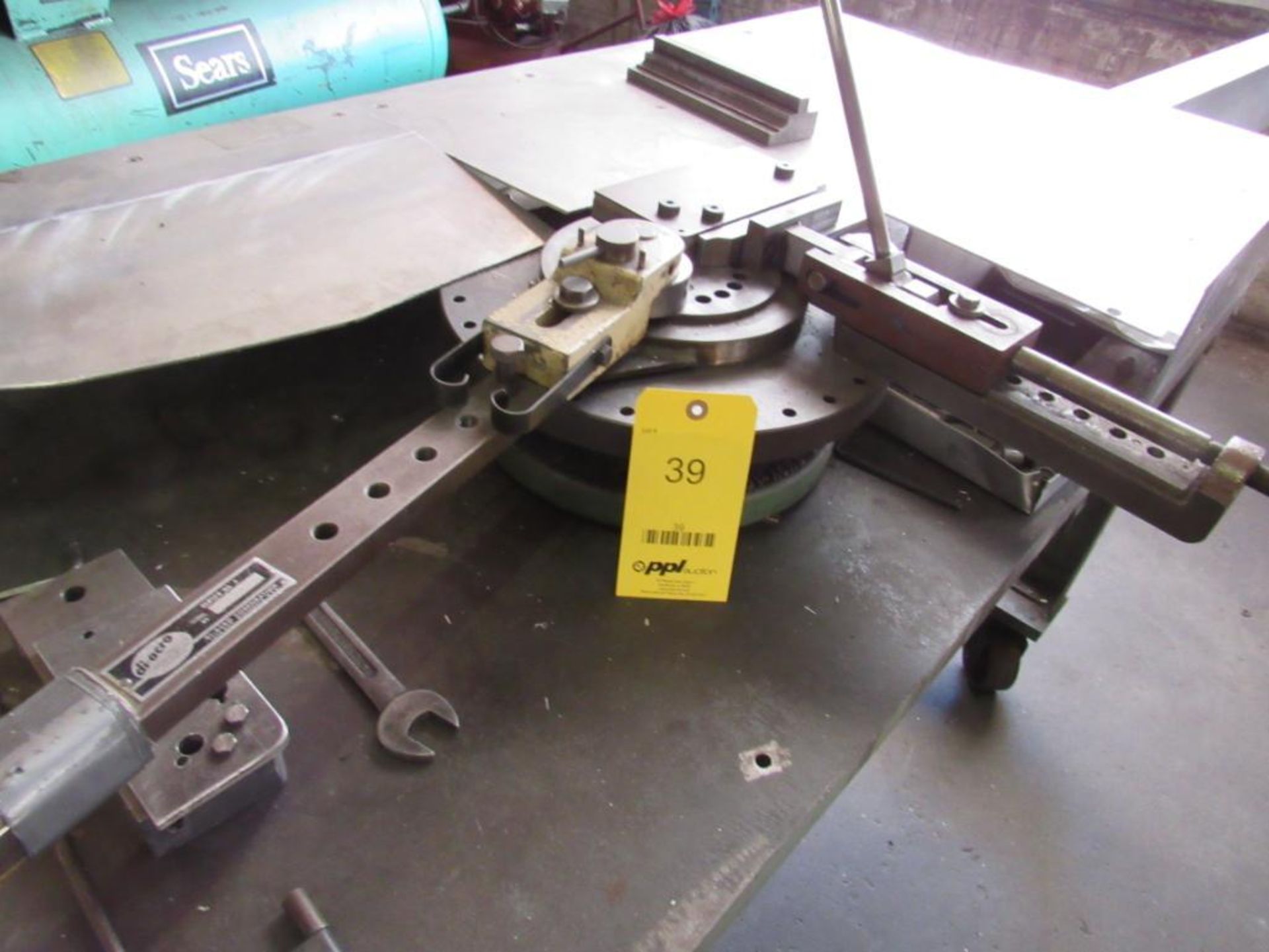 DiAcro Bench Top Manual Rotary Bar Bender No. 2, S/N 1-2433, with Cart - Image 2 of 2