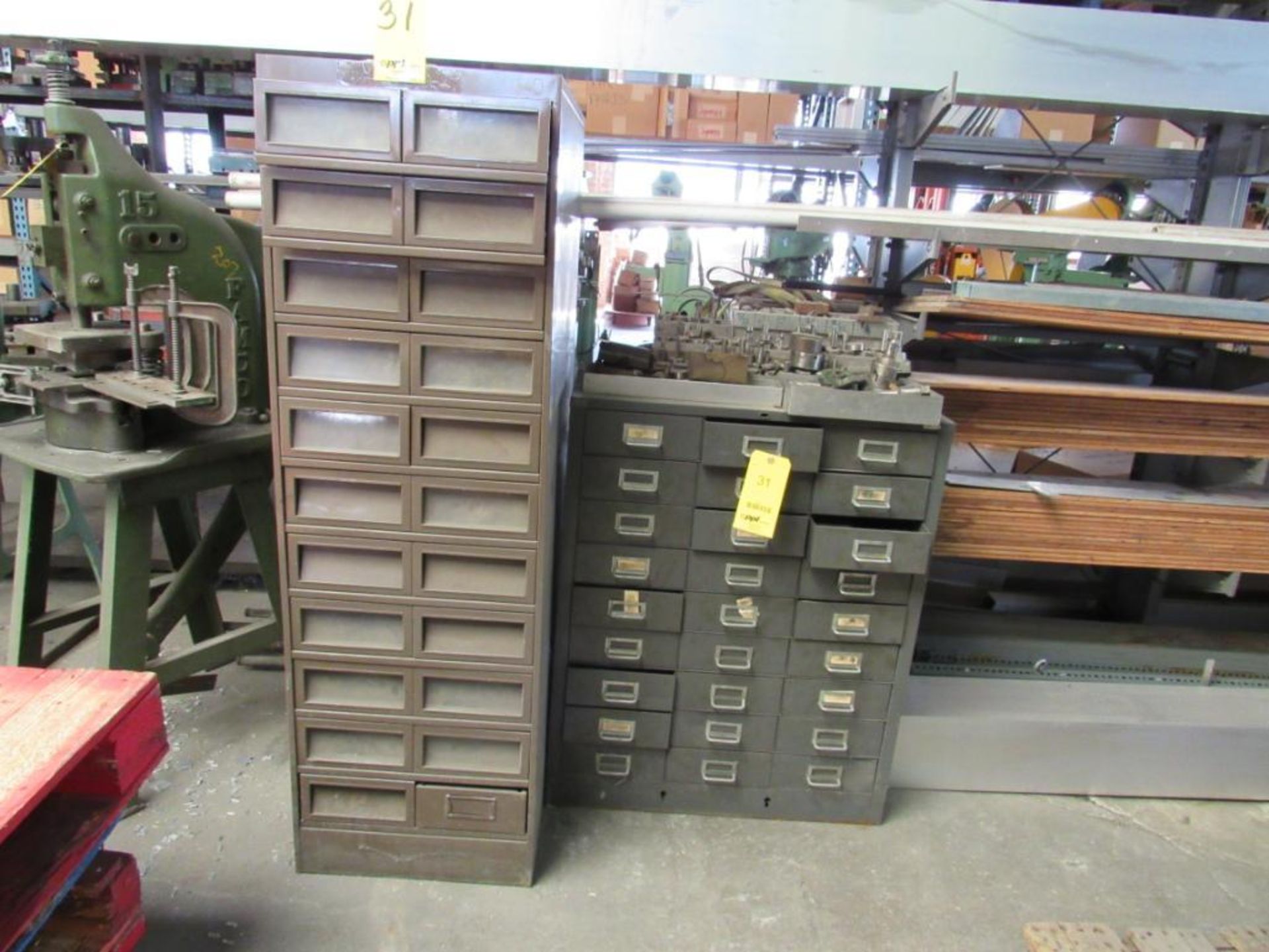 LOT: (2) Multi-Drawer Cabinets with Assorted Die & Punch Parts