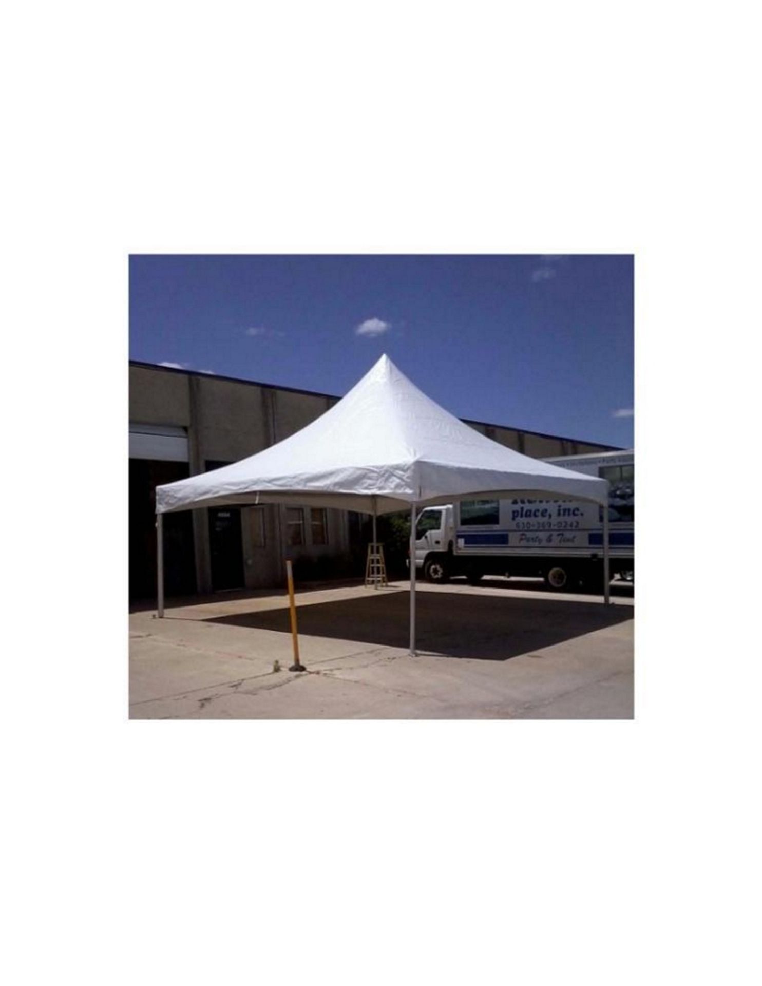 Canopy - 20 ft.. x 20 ft.. x 7 ft.., White, Fst, Cross Cable, High Peak