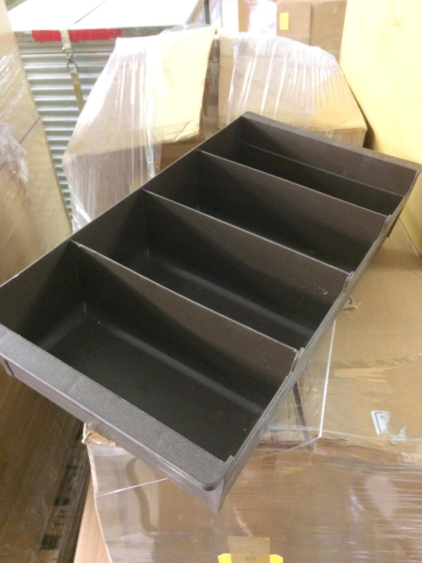 LOT: (2) Brown Plastic Silverware Trays, Box