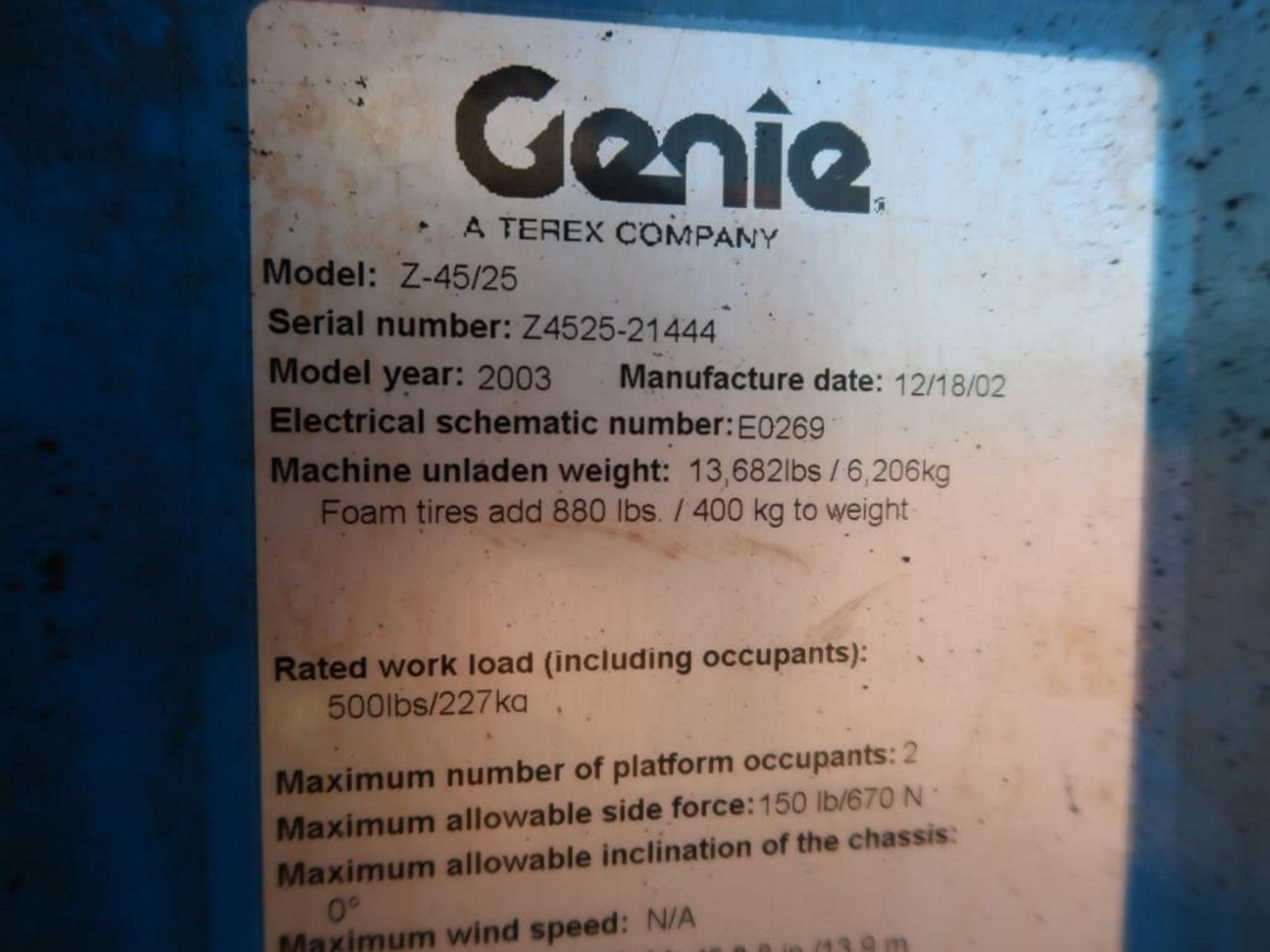 Genie 245/25 Articulated Boom Lift, S/N 24525-21444 - Image 6 of 6