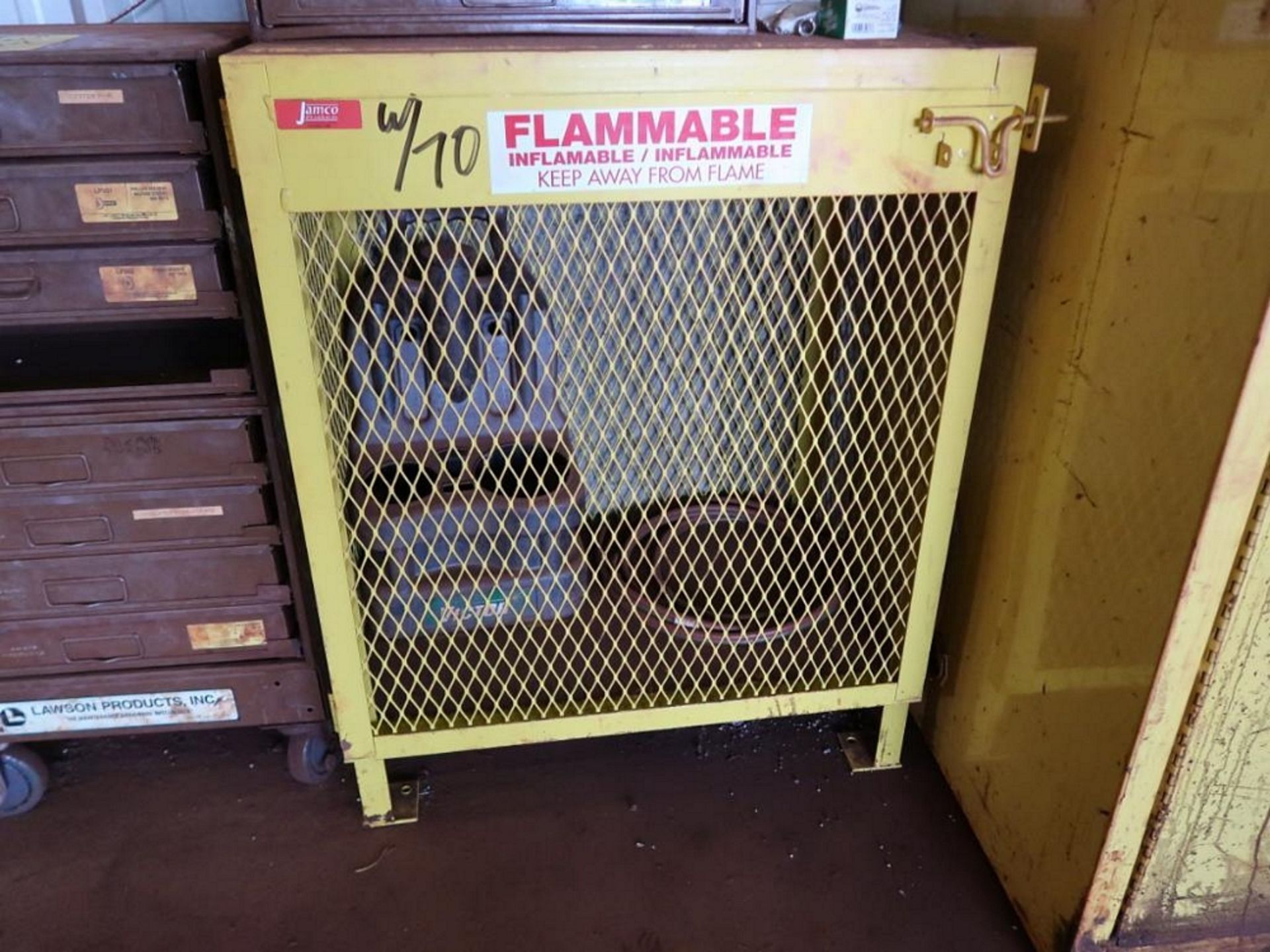 LOT: (1) Eagle 90 Gallon Flammable Storage Cabinet (1992), (1) Jamco Flammable Storage Cage - Image 2 of 2