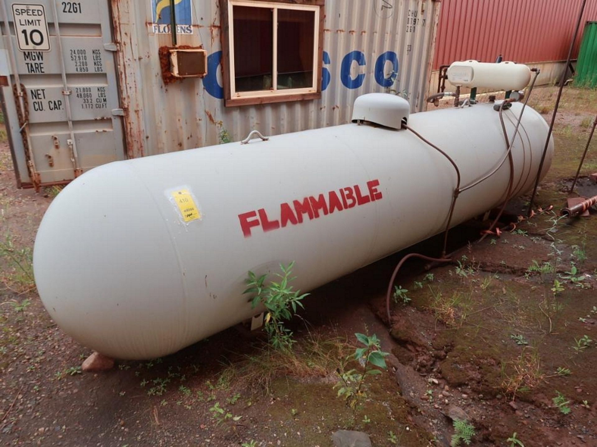 1000 Gallon LP Gas Storage Tank, with Zimmer LPG Vaporizer (next to garage)