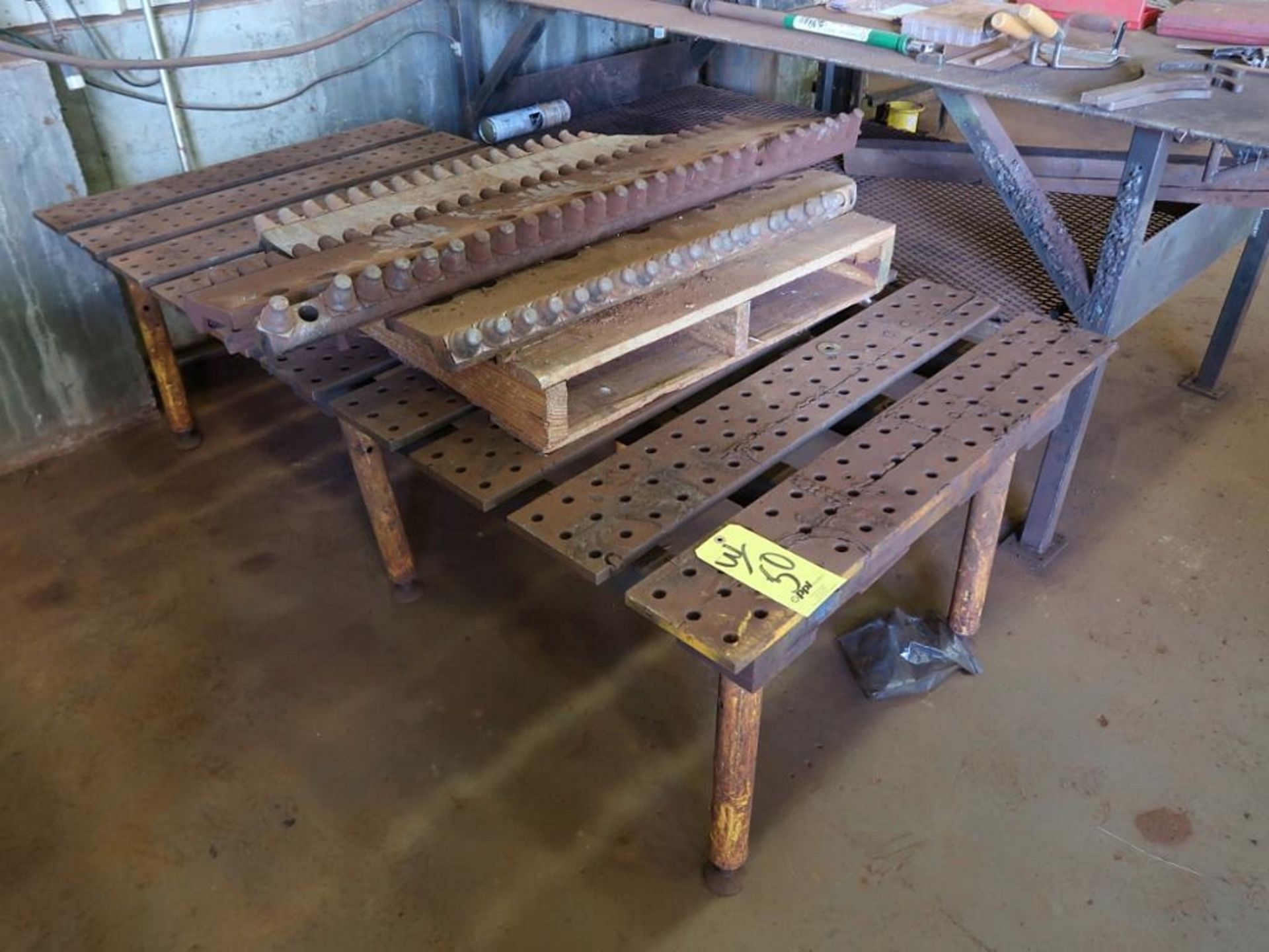 LOT: (4) Assorted Steel Tables - (1) 8 ft. x 4 ft. x 36 in. High with 8 in. Vise, (1) 8 ft. x 4 ft. - Image 2 of 3