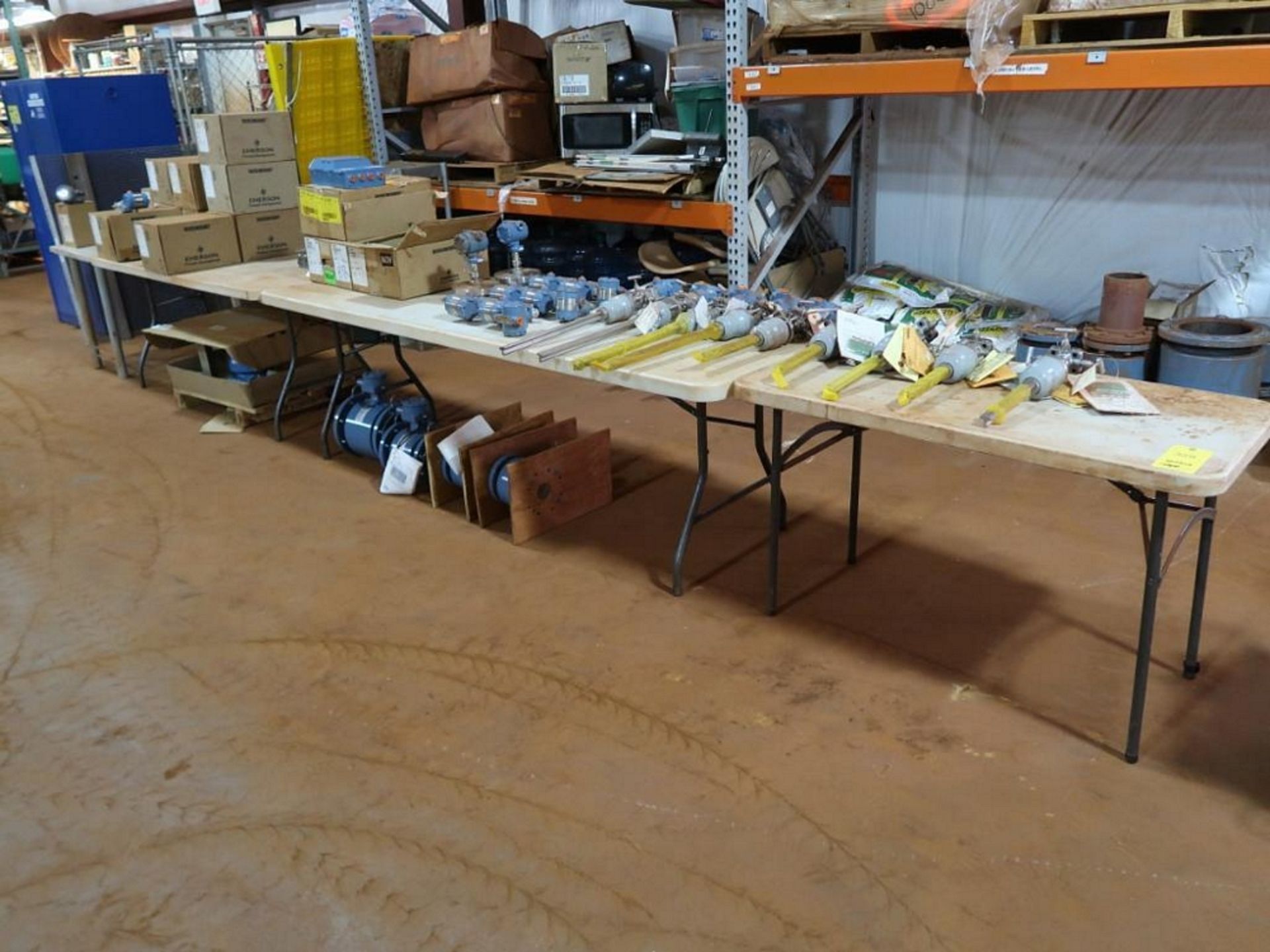 LOT: Assorted Rosemount Flow Meters on (4) Tables (includes tables)