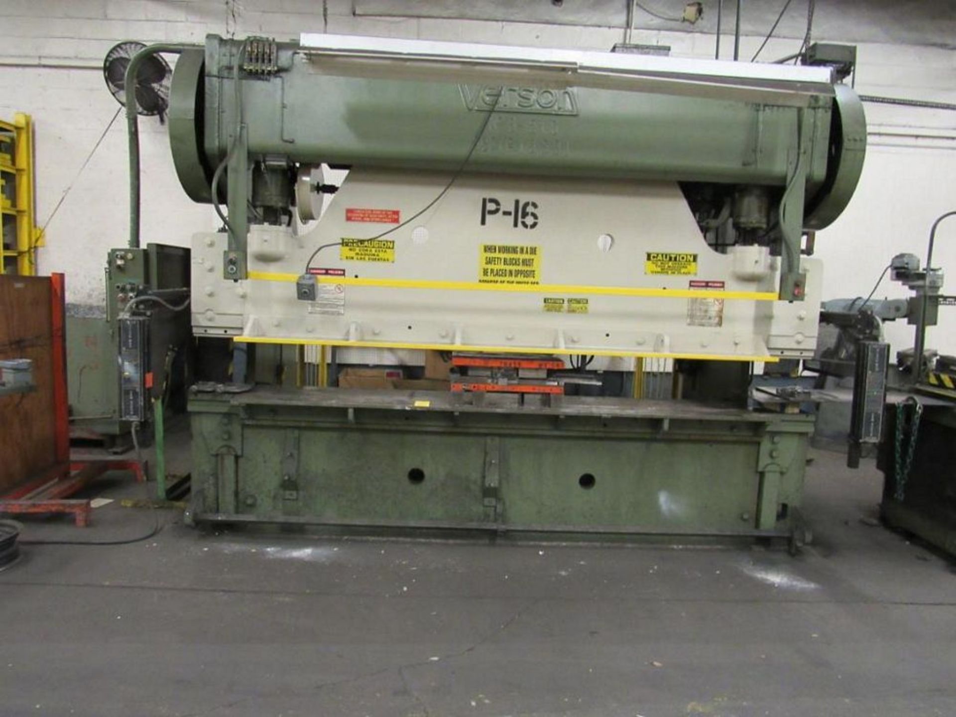 Verson 115 Ton Power Press Brake Model B-510, S/N 13891, 12 ft. Overall, 126 in. Between Housings, 5