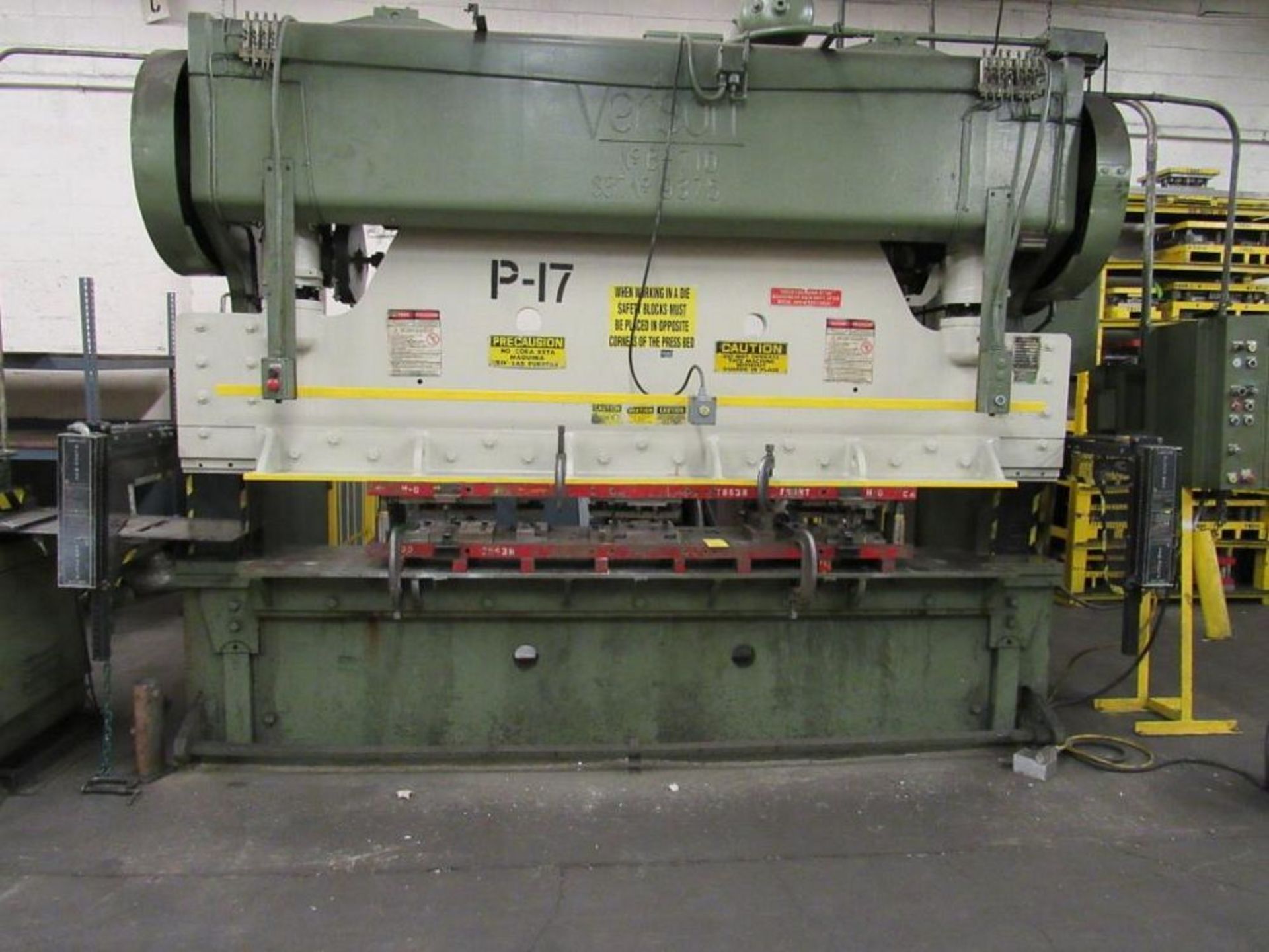 Verson 150 Ton Power Press Brake Model B-710, S/N 9375, 12 ft. Overall, 126 in. Between Housings, 5