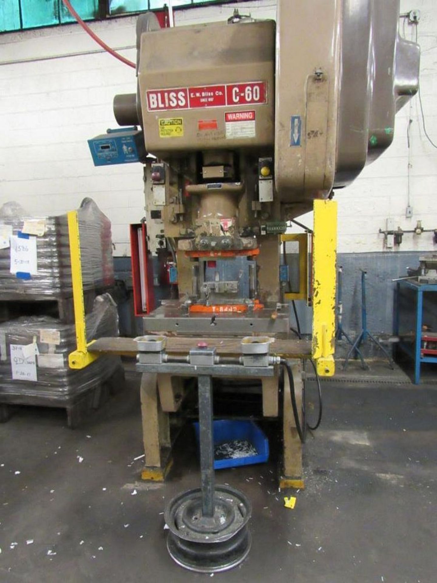 Bliss 60 Ton OBI Press Model C-60, S/N H70656, 4 in. Stroke, 3 in. Adjustment, 14-1/4 in. Shut Heigh