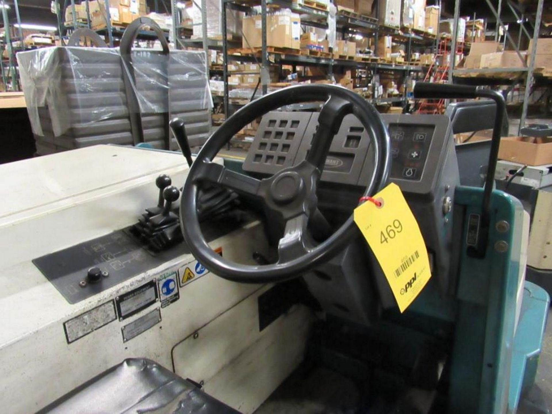 Tennant Ride-on LP Cleaning Machine Model 355, S/N 355-2168 (#SW-2) (needs repair) (Location G) - Image 2 of 2