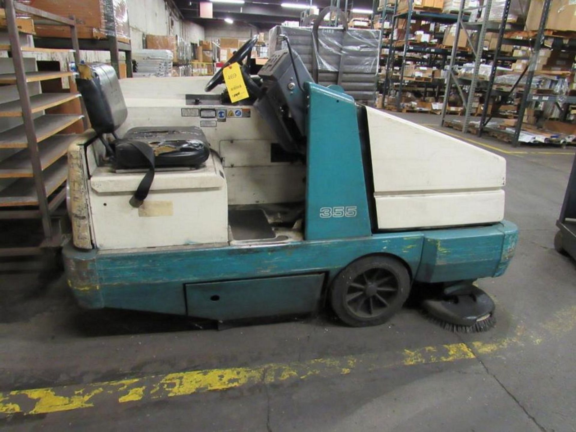 Tennant Ride-on LP Cleaning Machine Model 355, S/N 355-2168 (#SW-2) (needs repair) (Location G)