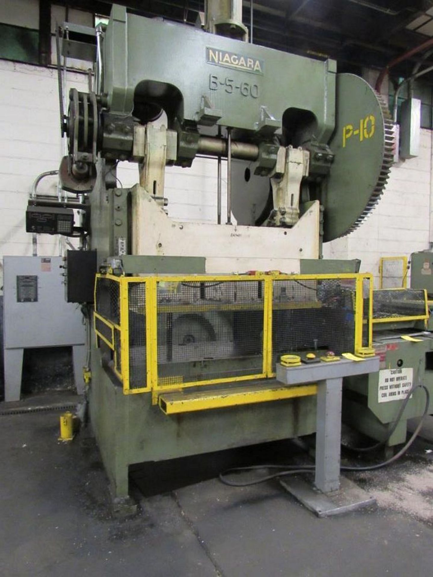 Niagara 120 Ton Gap Frame Press Model B-5-60, S/N 36023, 8 in. Stroke, 3-3/4 in. Adjustment, 22-1/2