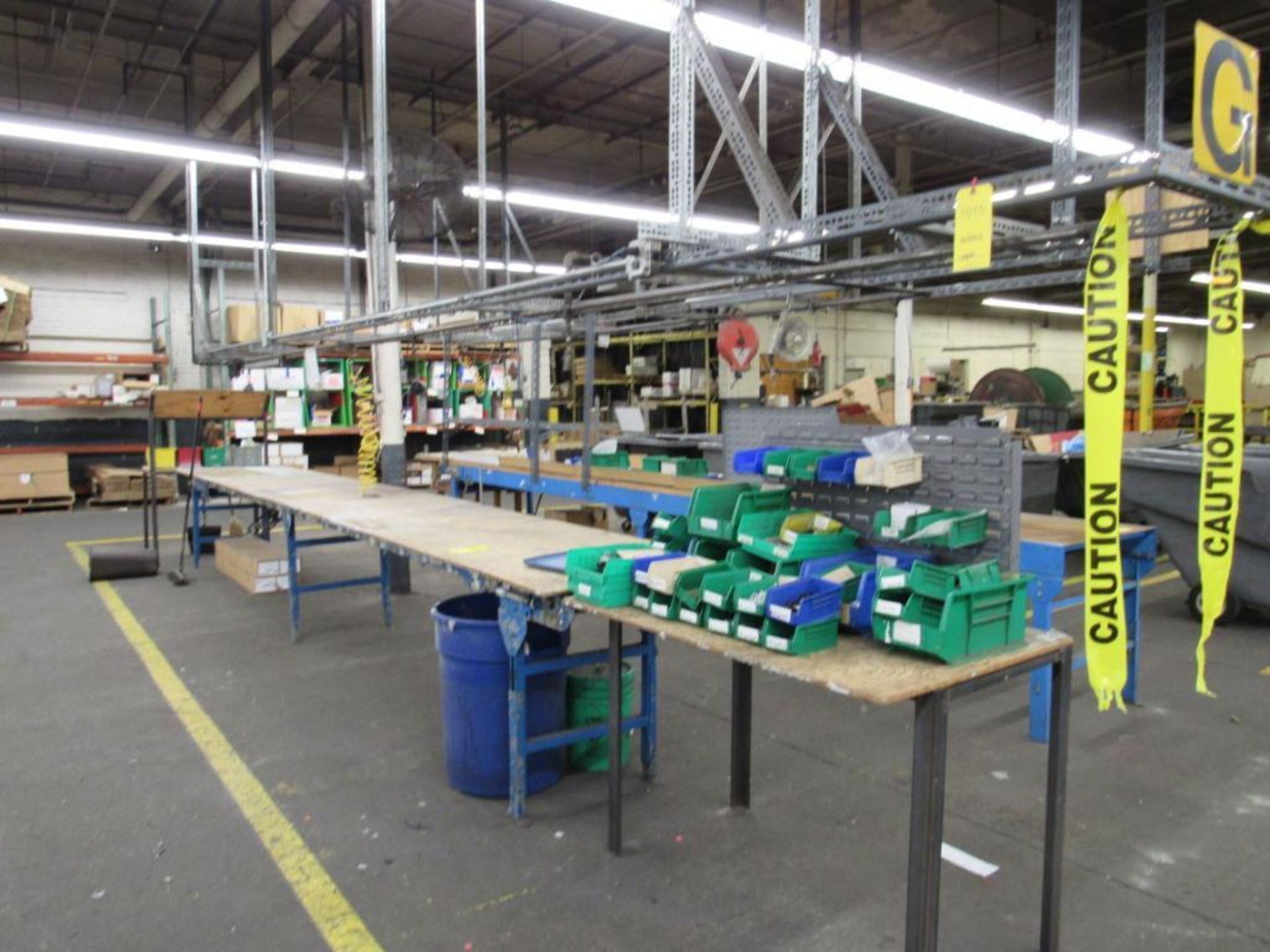 LOT: Packaging Line #C1 including: (2) Conveyors used as Tables - (1) 36 in. x 23 ft., (1) 36 in. x