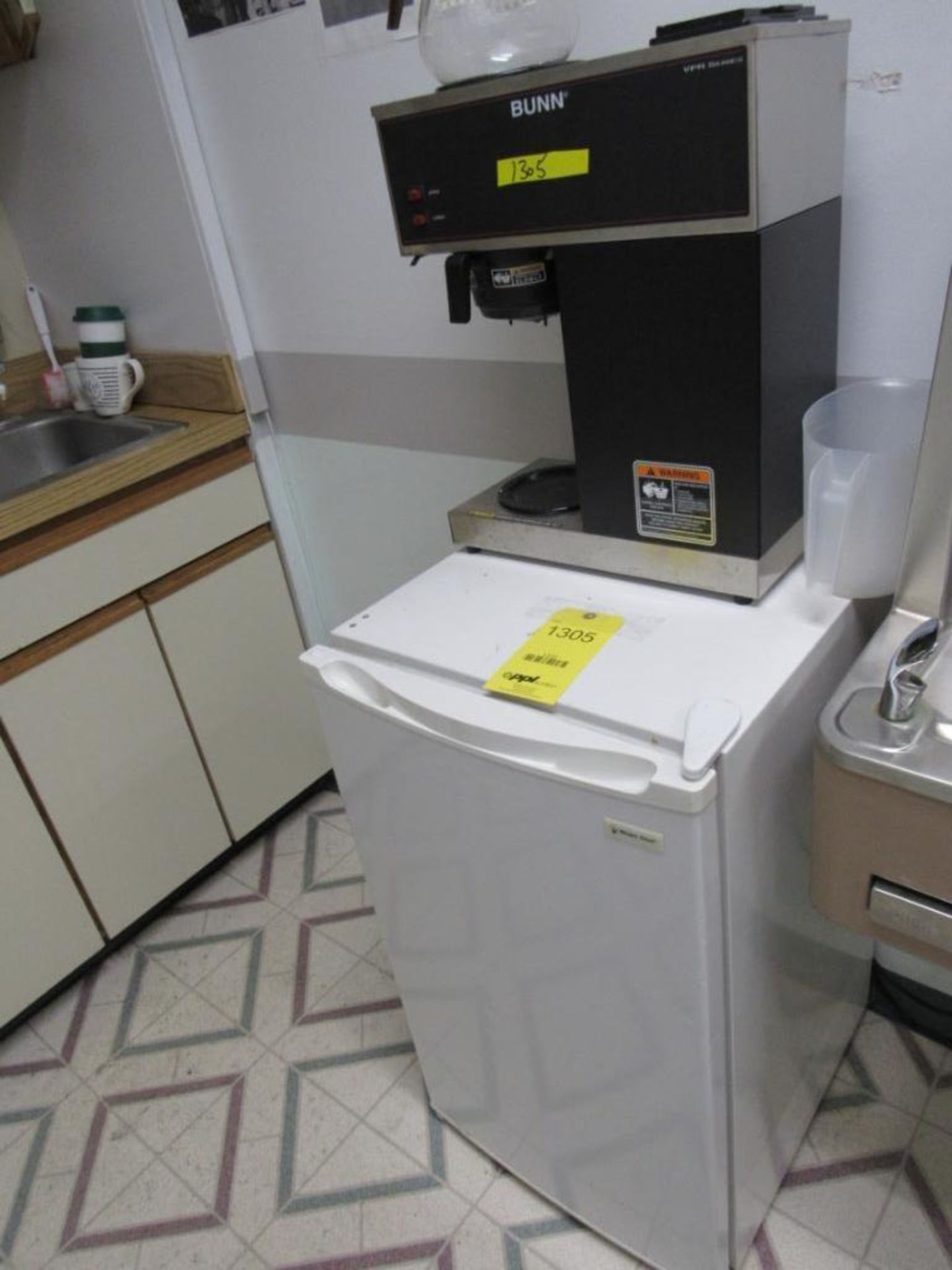 LOT: (1) Magic Chef Small Refrigerator, (1) Bunn Coffee Maker, (1) Microwave Oven (Location P)